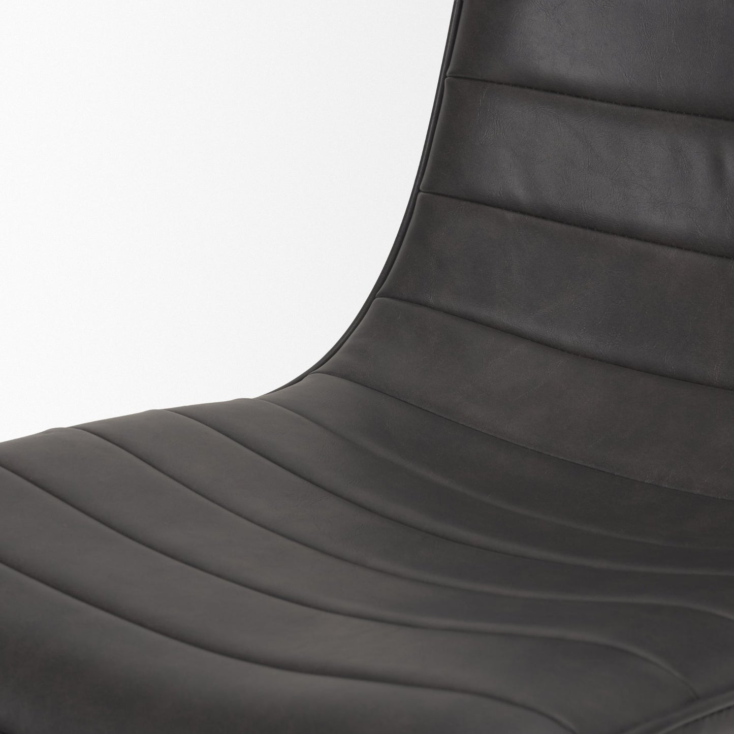 Thornton I Dark Brown Faux-Leather Seat Black Iron Frame Dining Chair