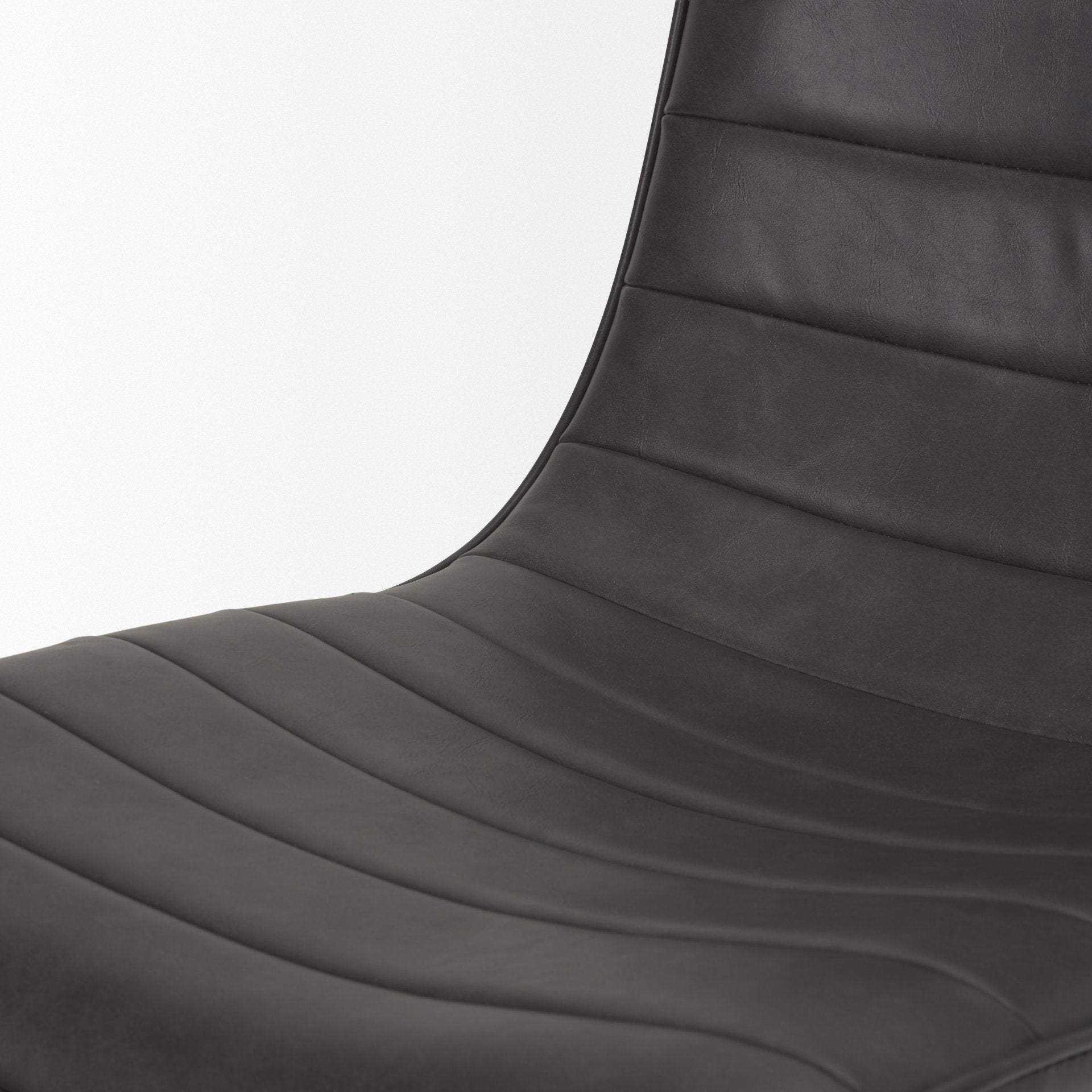 Thornton I Dark Brown Faux-Leather Seat Black Iron Frame Dining Chair