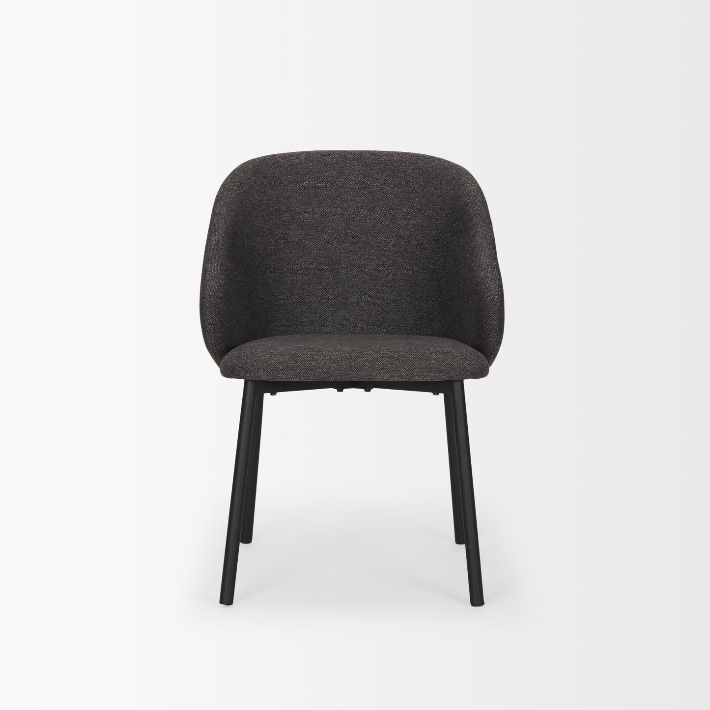 Shannon Dining Chair w/ Gray Fabric & Matte Black Metal