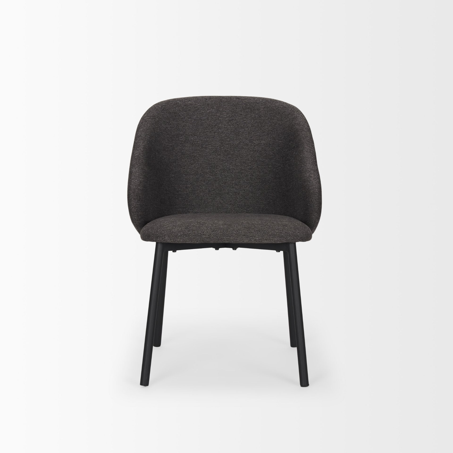Shannon Dining Chair w/ Gray Fabric & Matte Black Metal