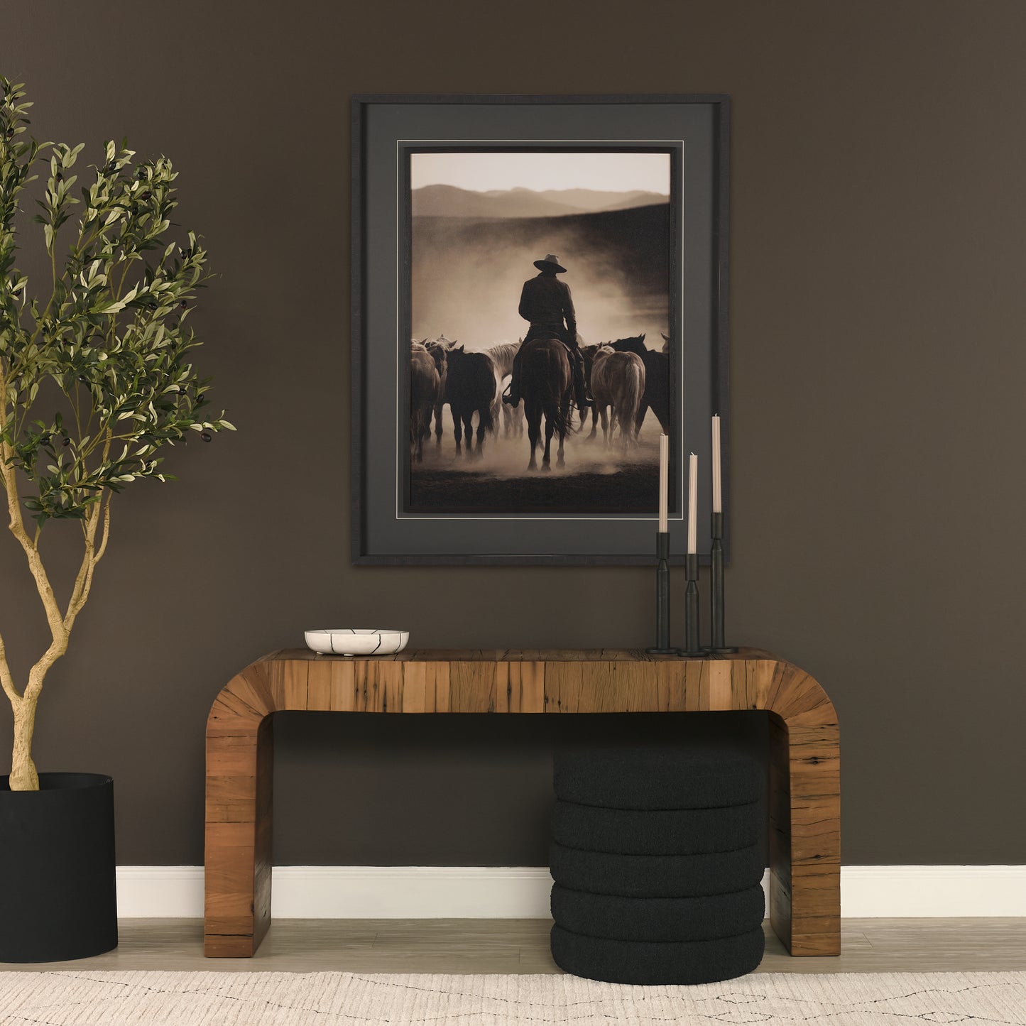 Elise Black Boucle Upholstered Storage Ottoman