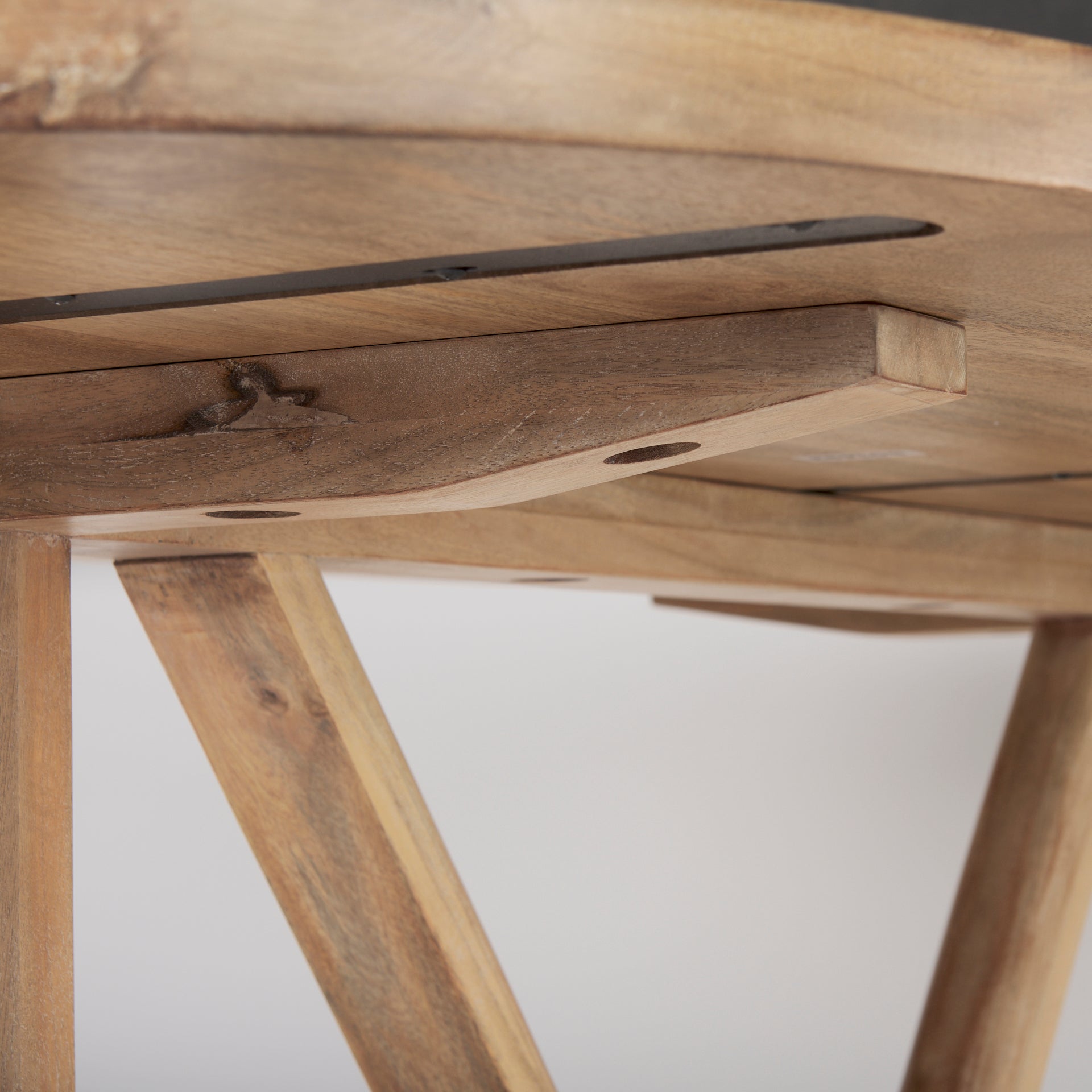 Viktor 94"L Light Brown Solid Wood Dining Table