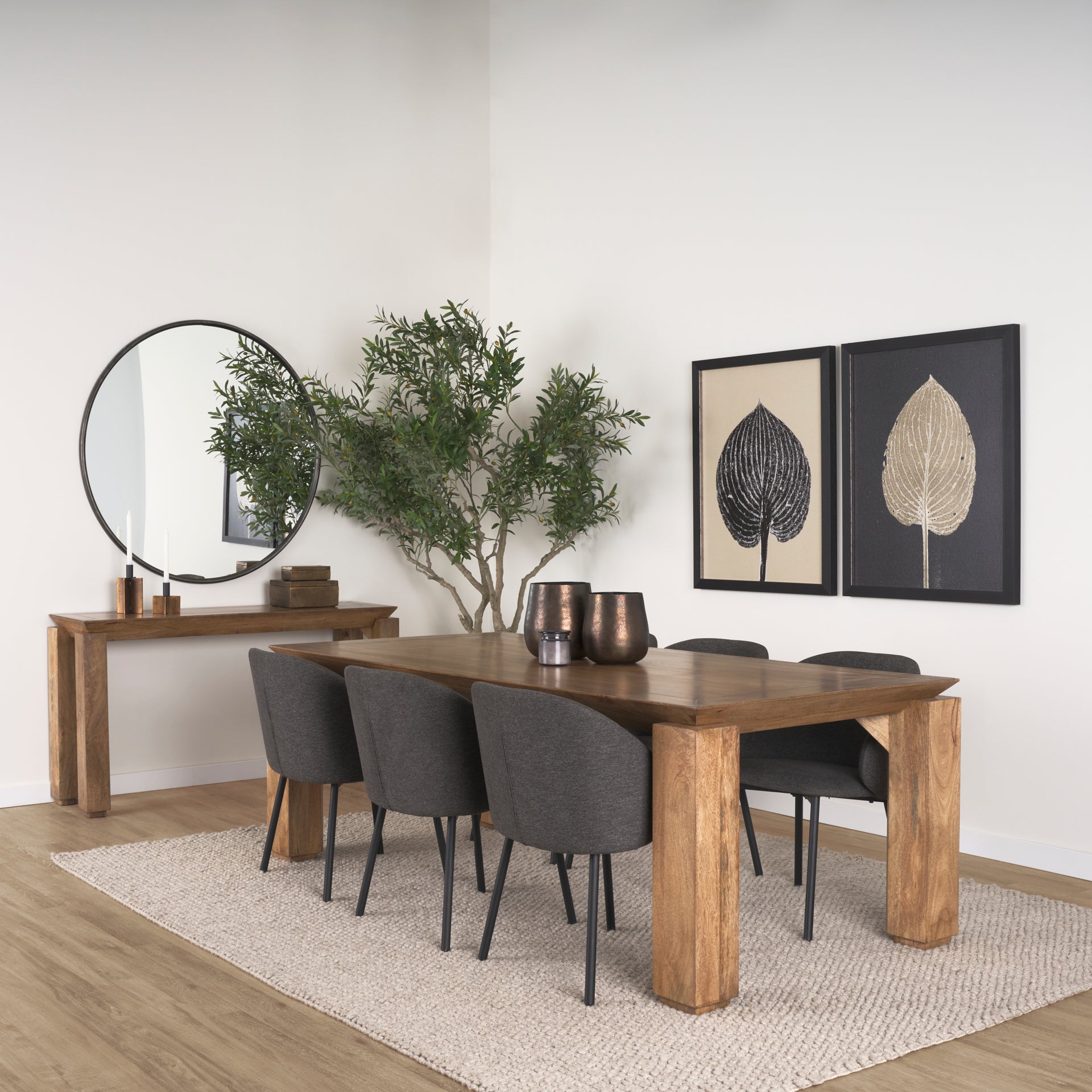 Shannon Dining Chair w/ Gray Fabric & Matte Black Metal