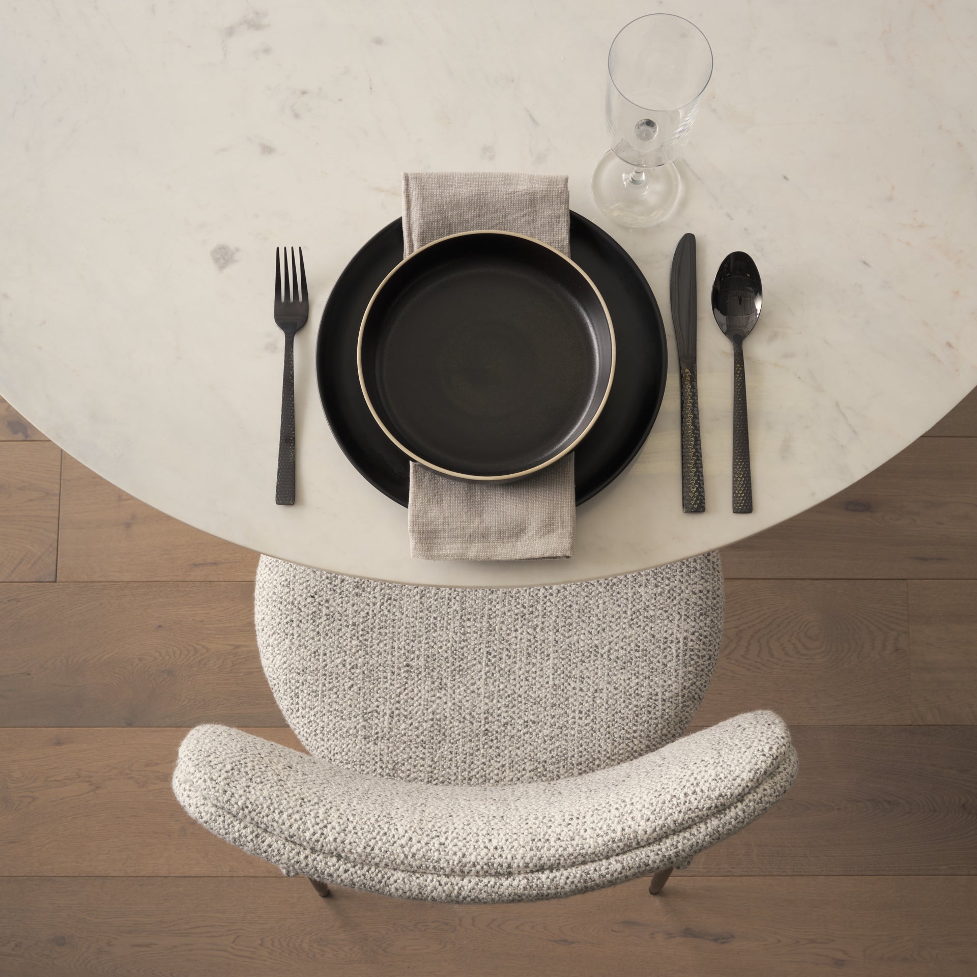 Casey Matte Black Metal w/ Gray Fabric Dining Chair