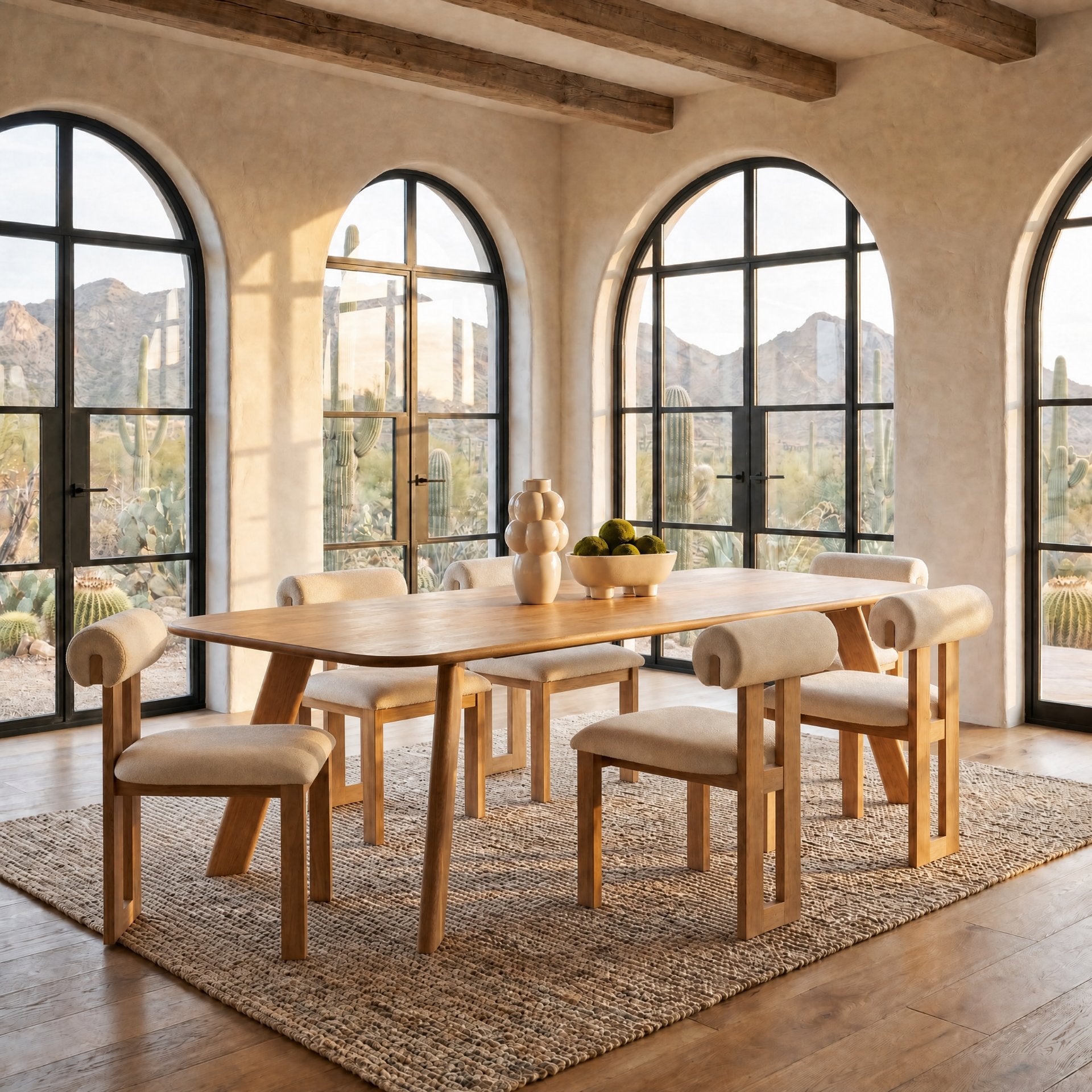 Welborn 84" Light Brown Wood Rectangular Dining Table