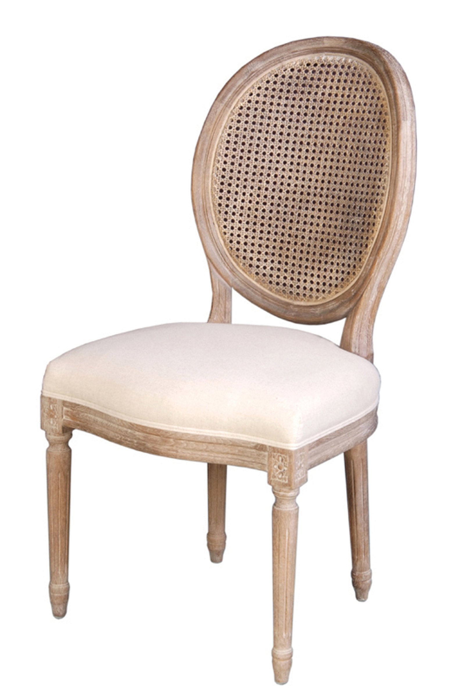 Napoleon Dining Chair w/ Cane Back - Antique Linen