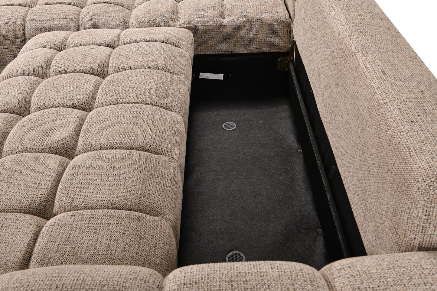 Monaco Sleeper Sectional with Storag-Dark Beige