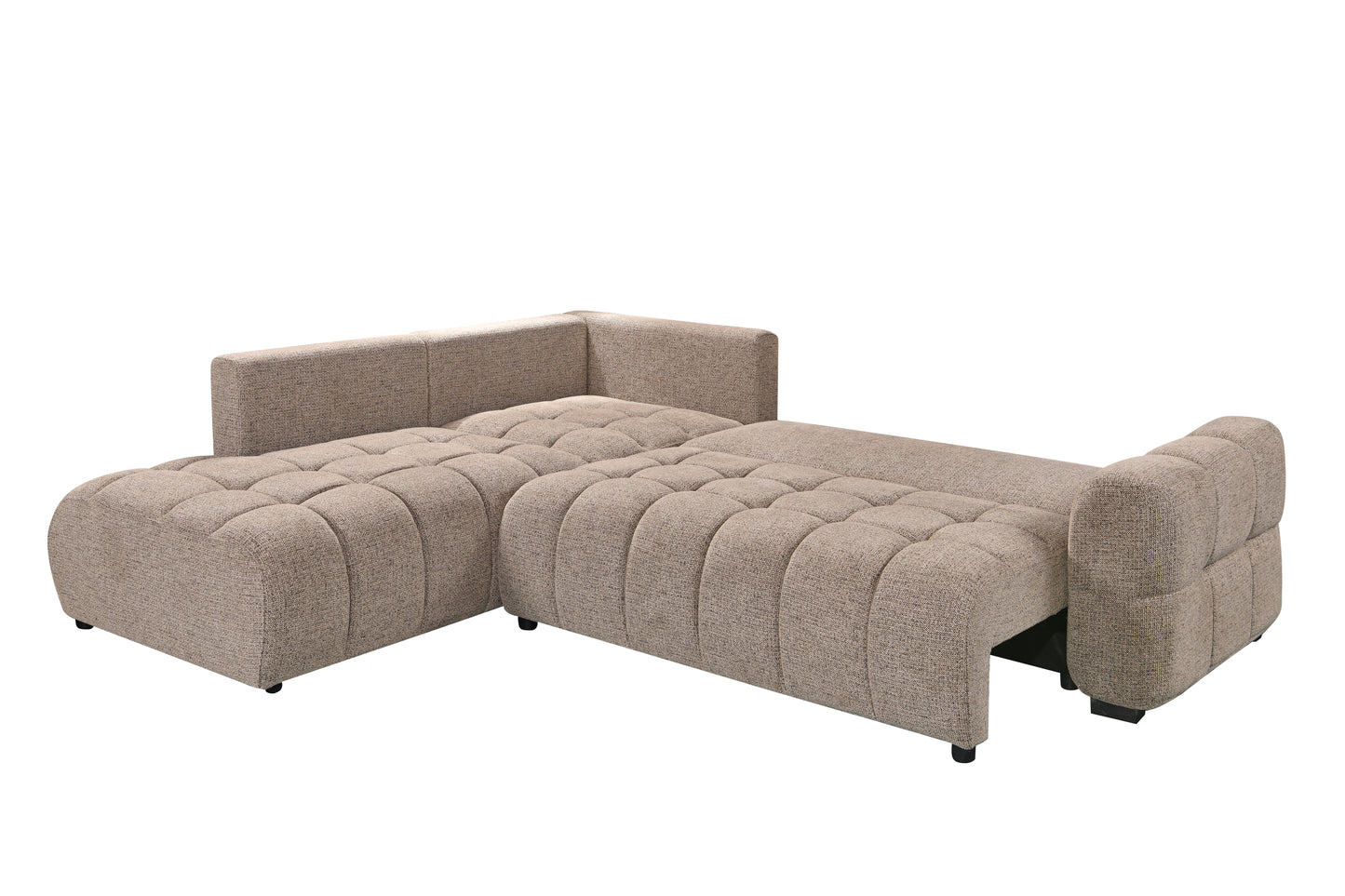 Monaco Sleeper Sectional with Storag-Dark Beige