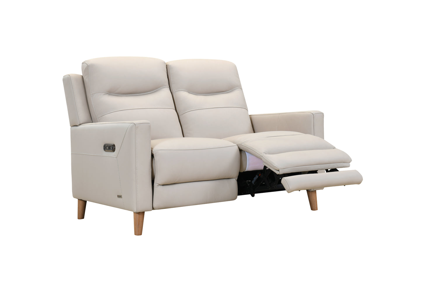Phoenix Leather Power Recliner Set-Dove