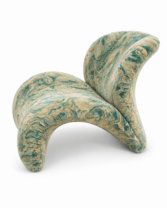 Tidal Wave Sculptural Accent Chair-Teal