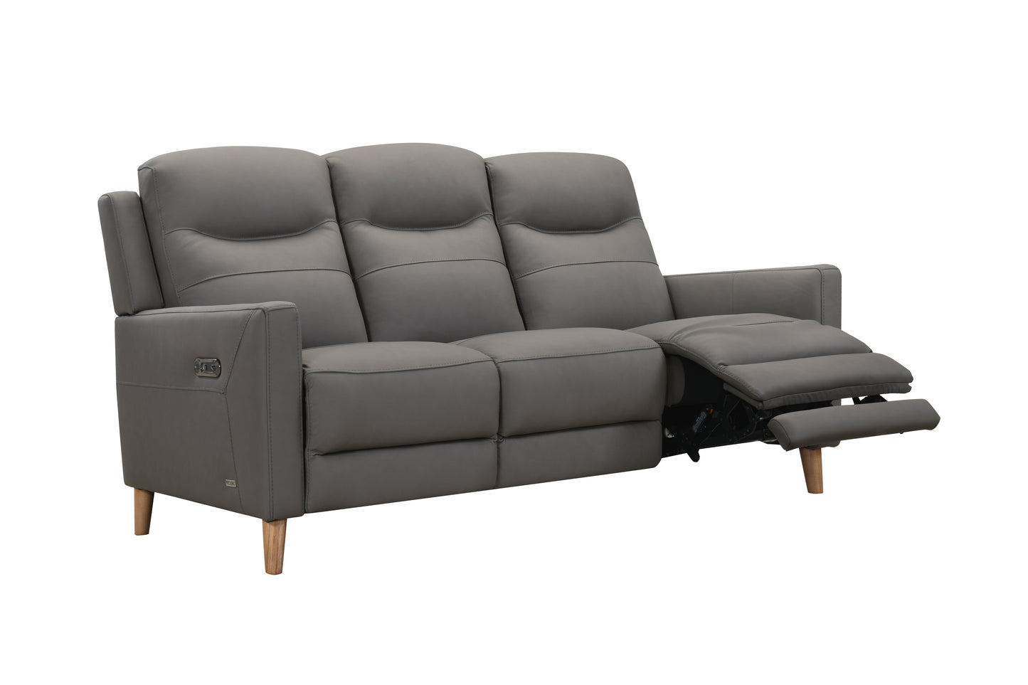 Phoenix Leather Power Recliner Set-Dark Grey
