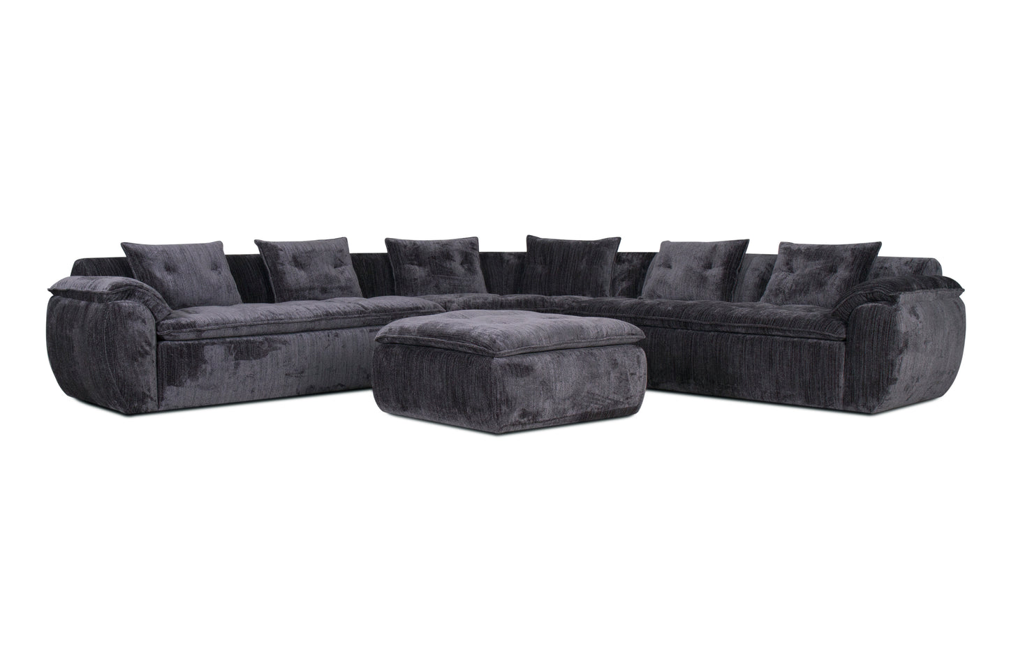Jordan Fabric sectional -Caviar