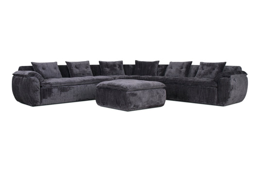 Jordan Fabric sectional -Caviar
