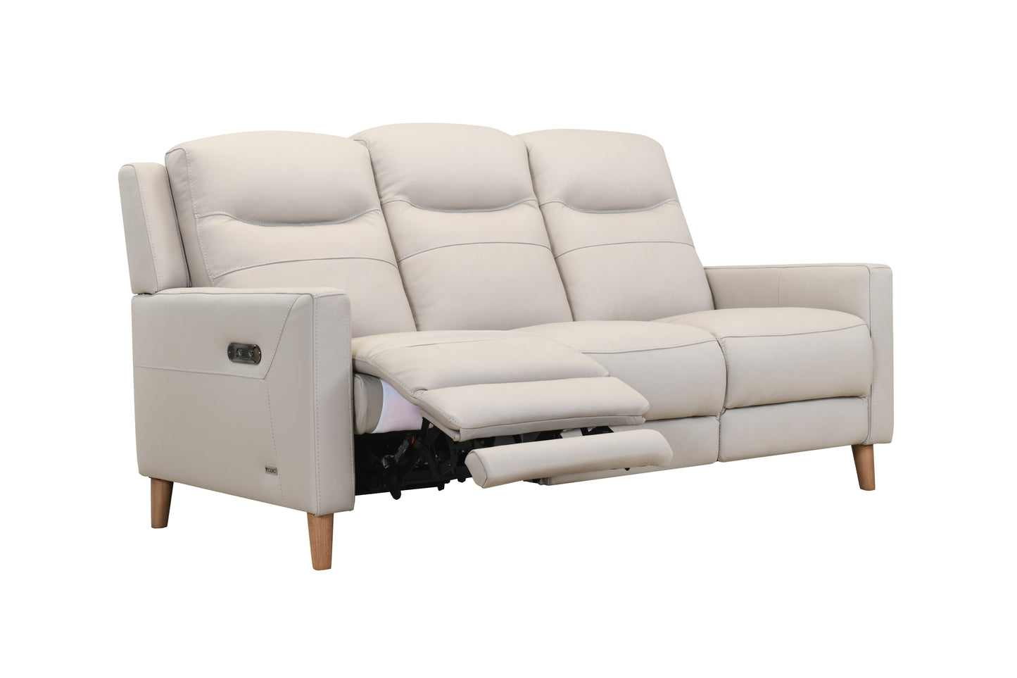 Phoenix Leather Power Recliner Set-Dove