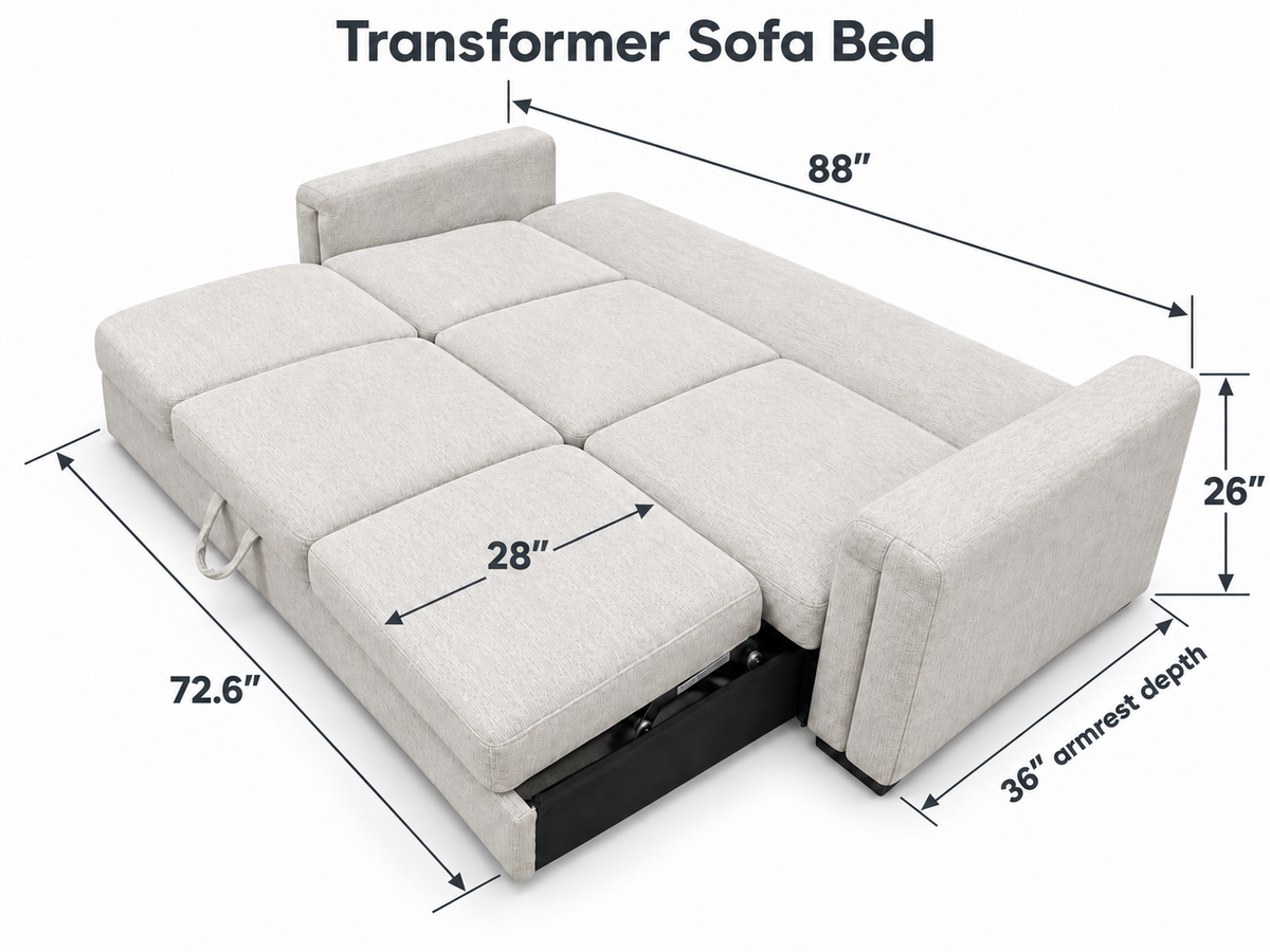 VELMONT 3-Seater Transformer Sofa Bed