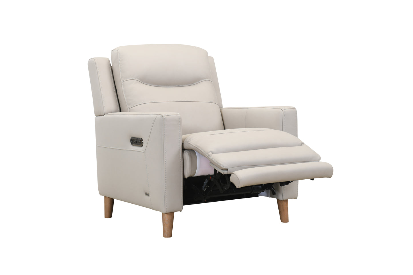 Phoenix Leather Power Recliner Set-Dove