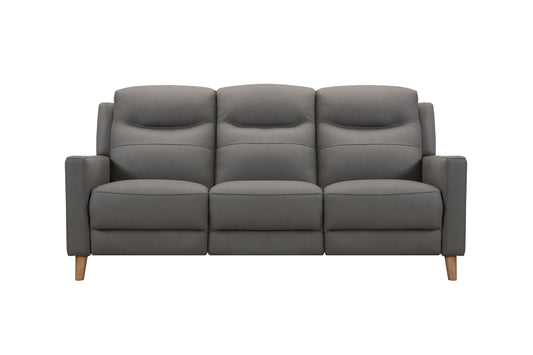 Phoenix Leather Power Recliner Set-Dark Grey