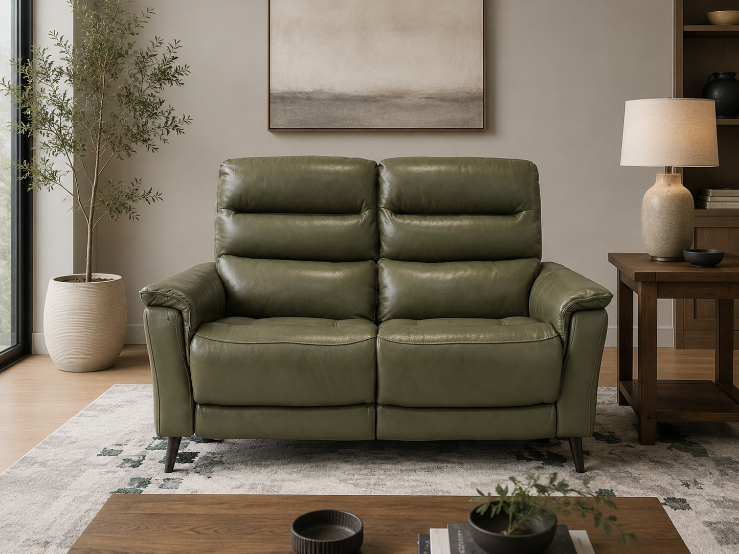 Maeve Leather Power Recliner Sofa