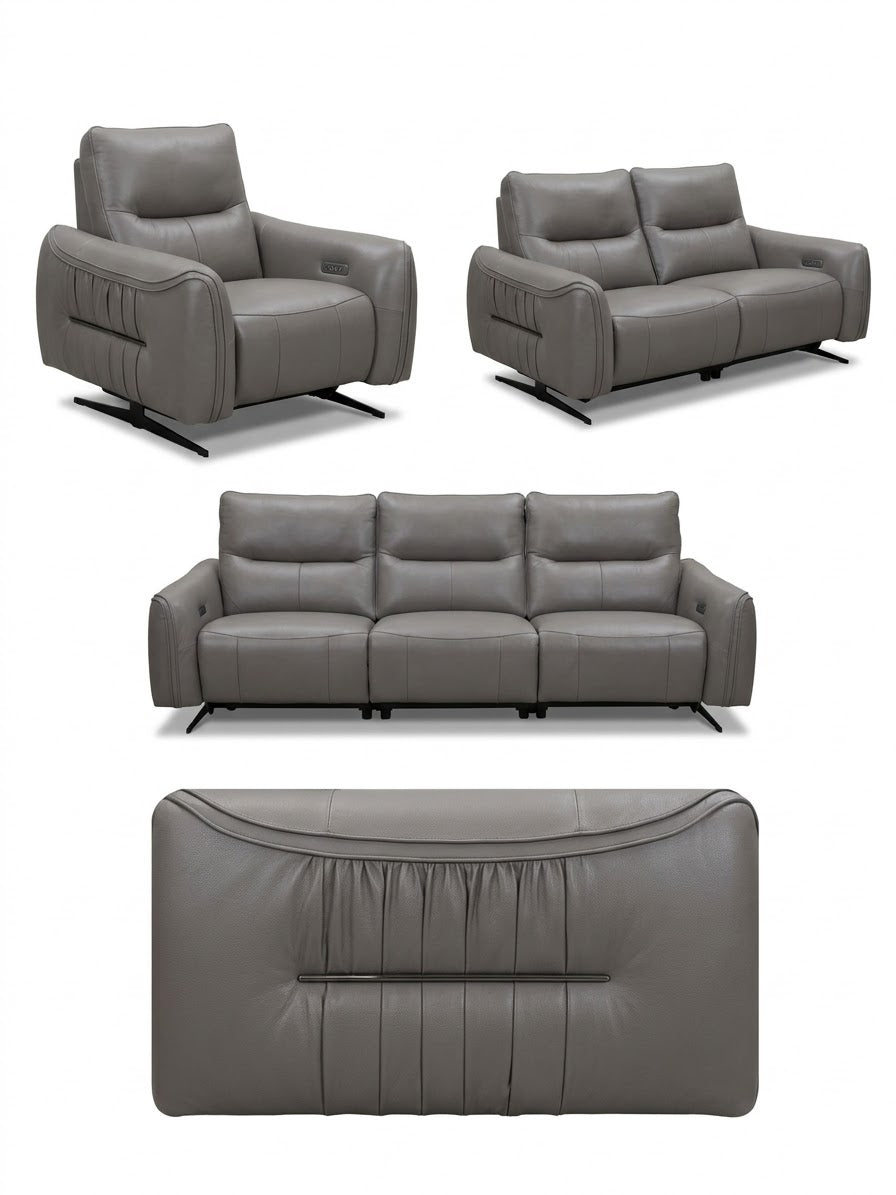 Valtero Leather Power Reclining 3 Seater Sofa