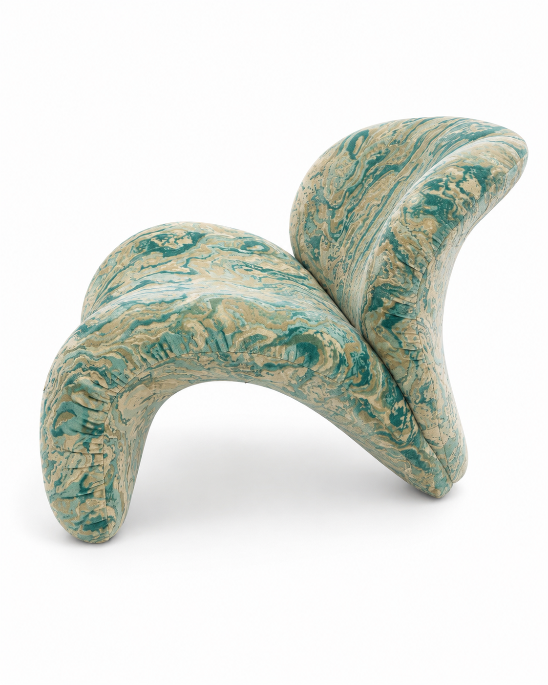 Tidal Wave Sculptural Accent Chair-Teal