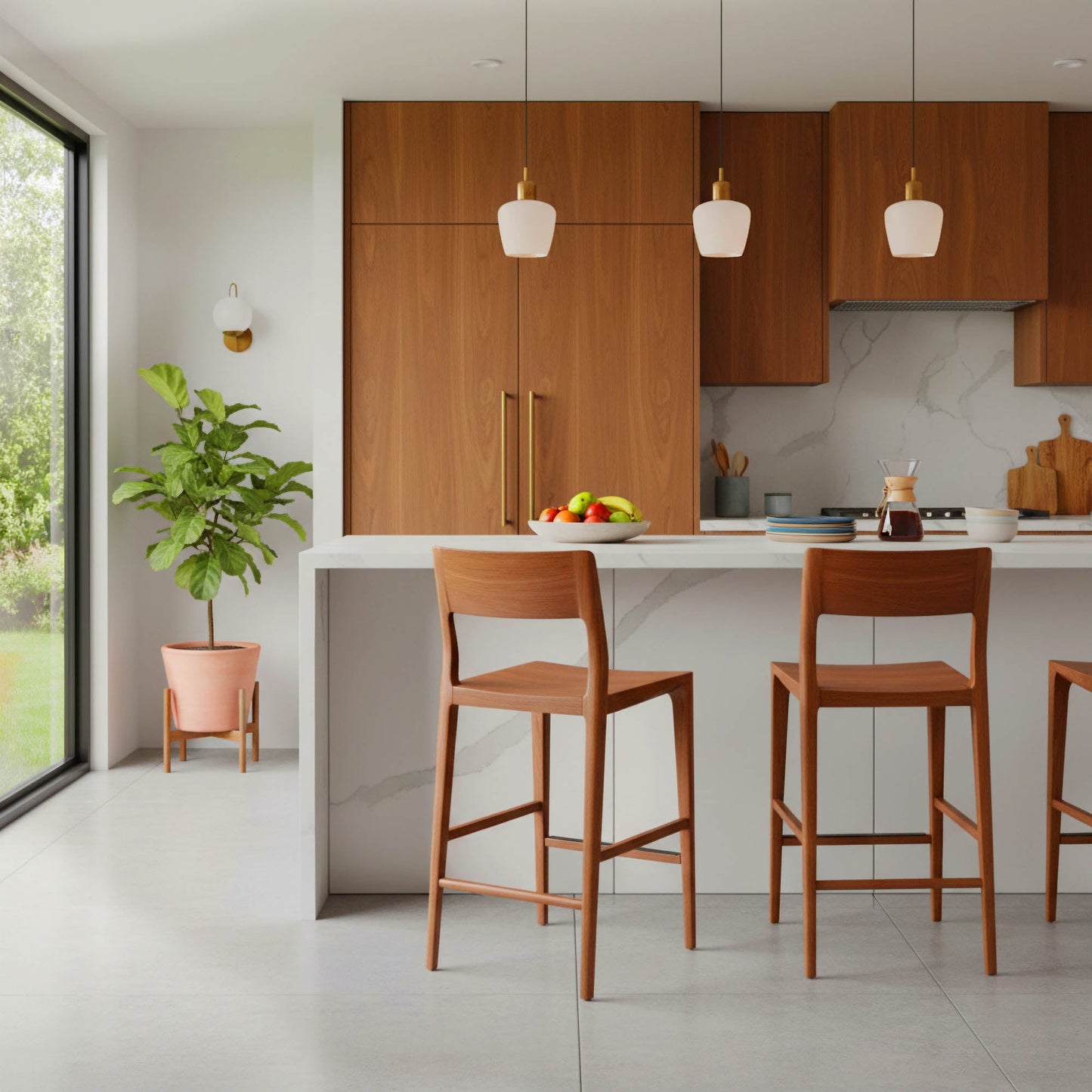 Catania Counter Stool - Warm Brown