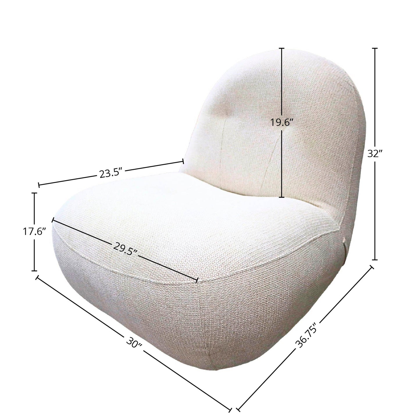 Creed Swivel Club Chair - Alabaster