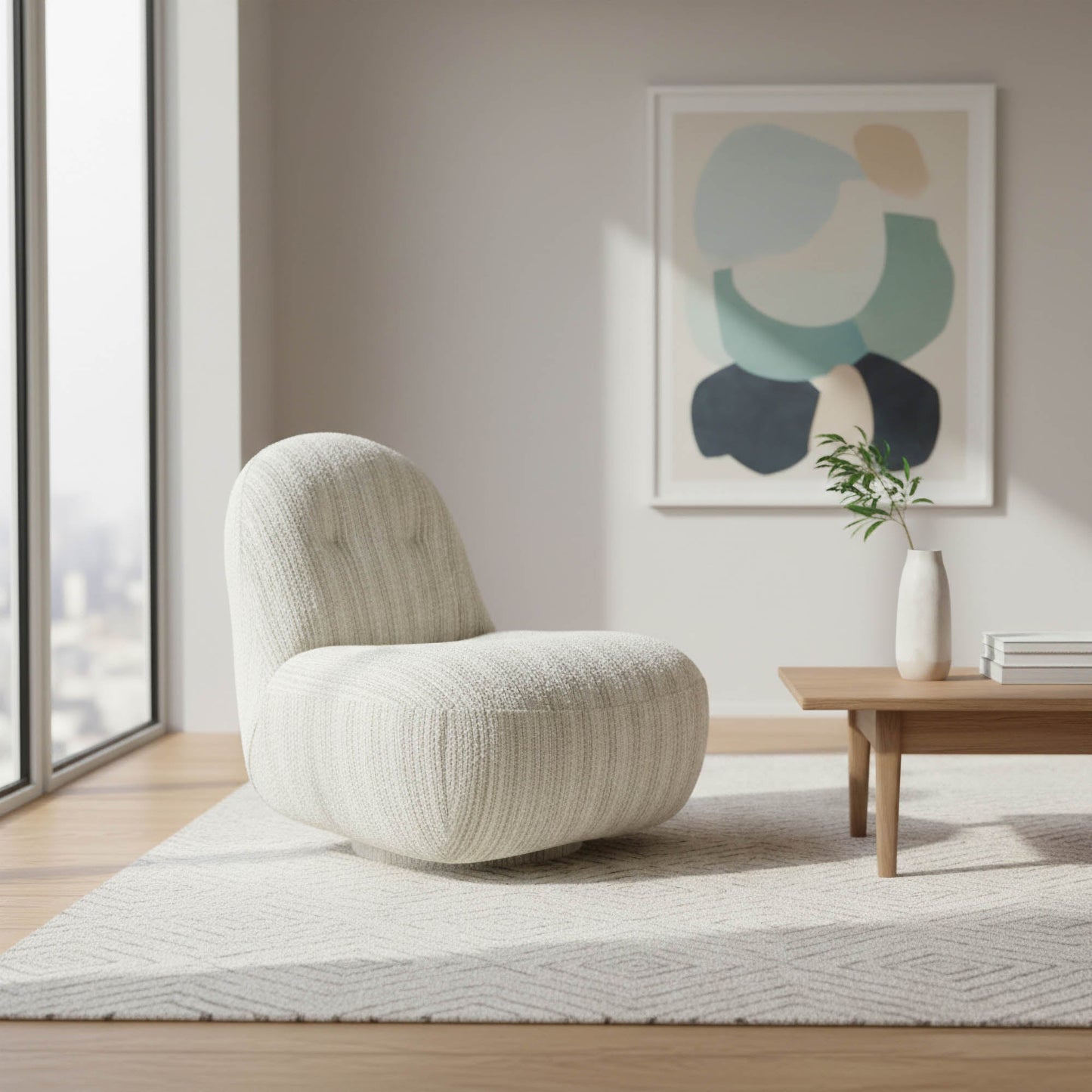 Creed Swivel Club Chair - Dune Stripes