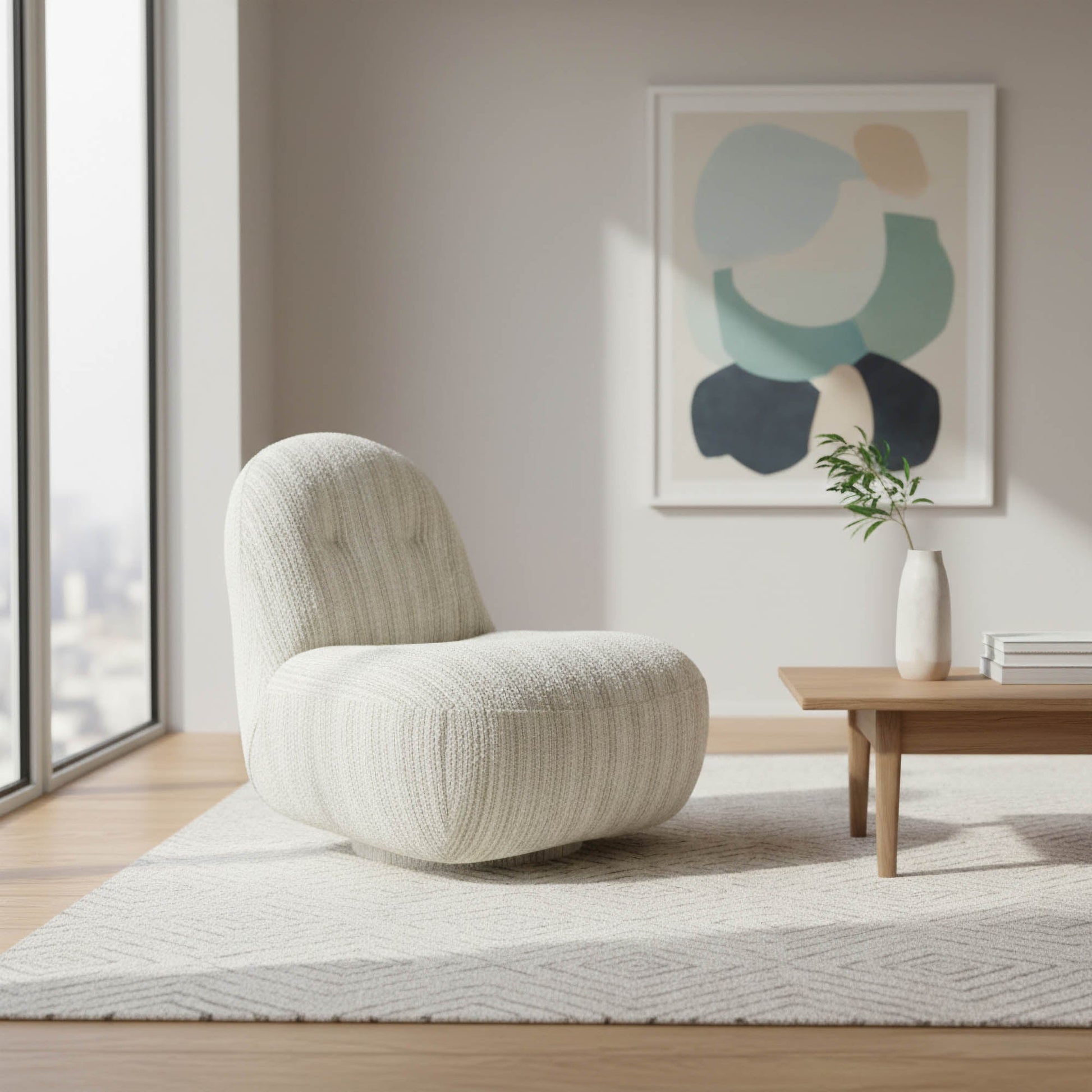 Creed Swivel Club Chair - Dune Stripes