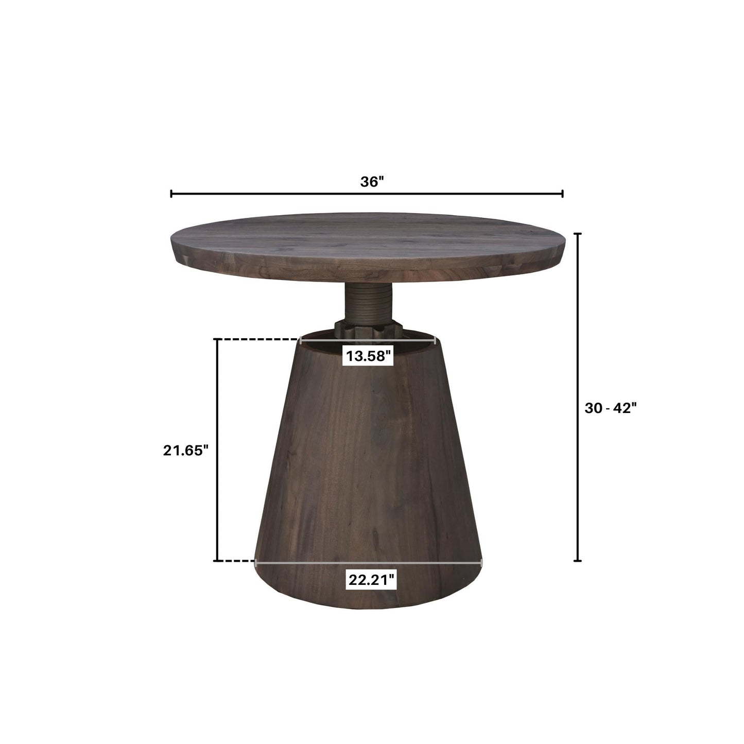 Bronx Bistro Crank Table - Vinegar Matte