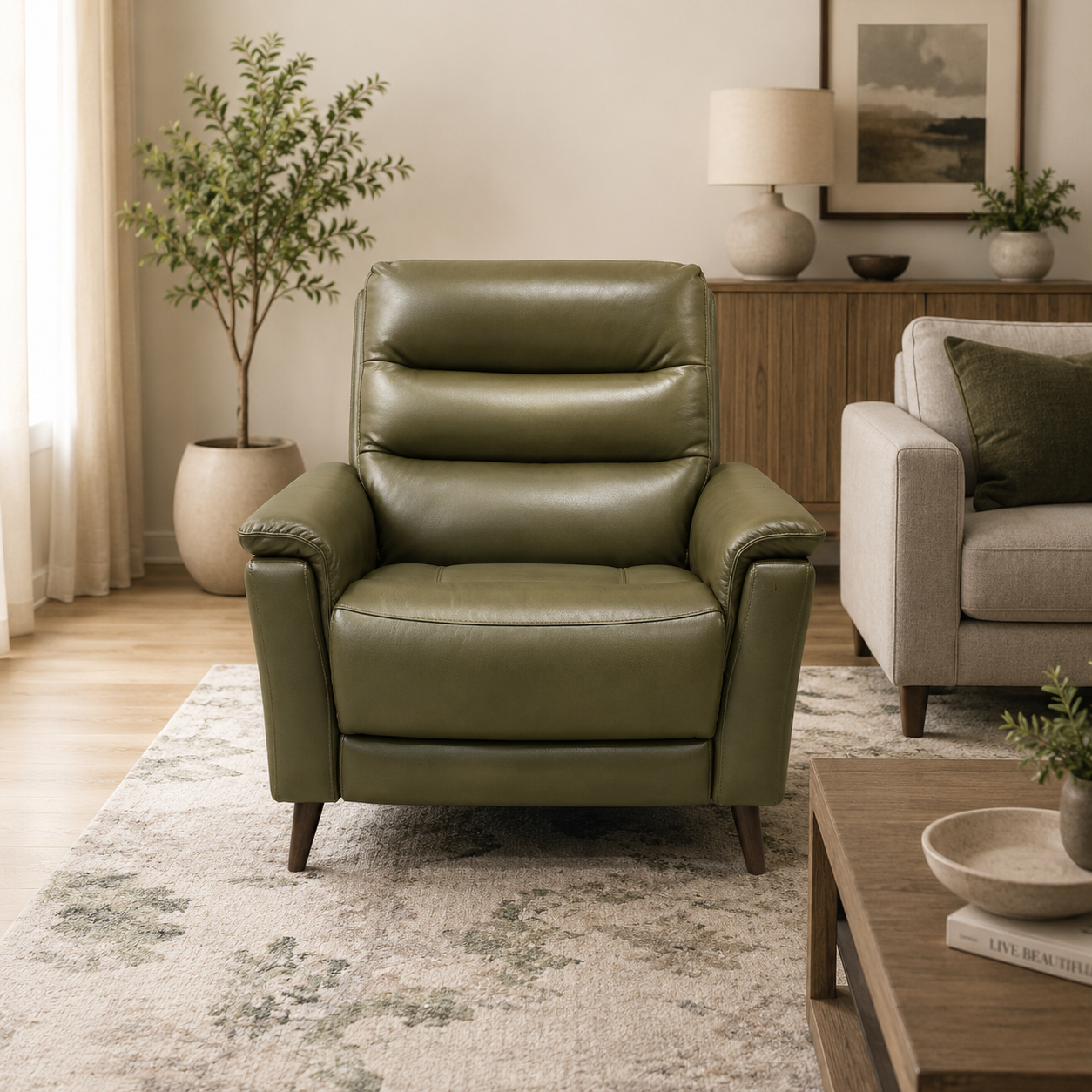 Maeve Leather Power Recliner Sofa