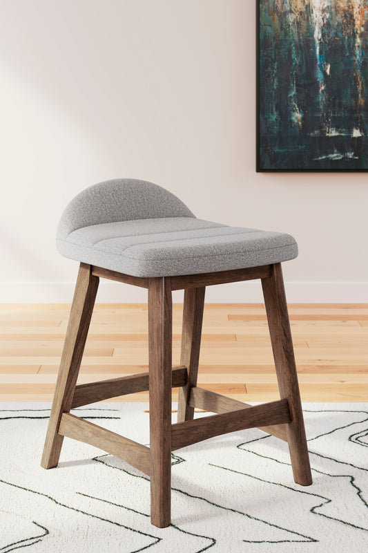 Lyncott Upholstered Barstool Light Gray