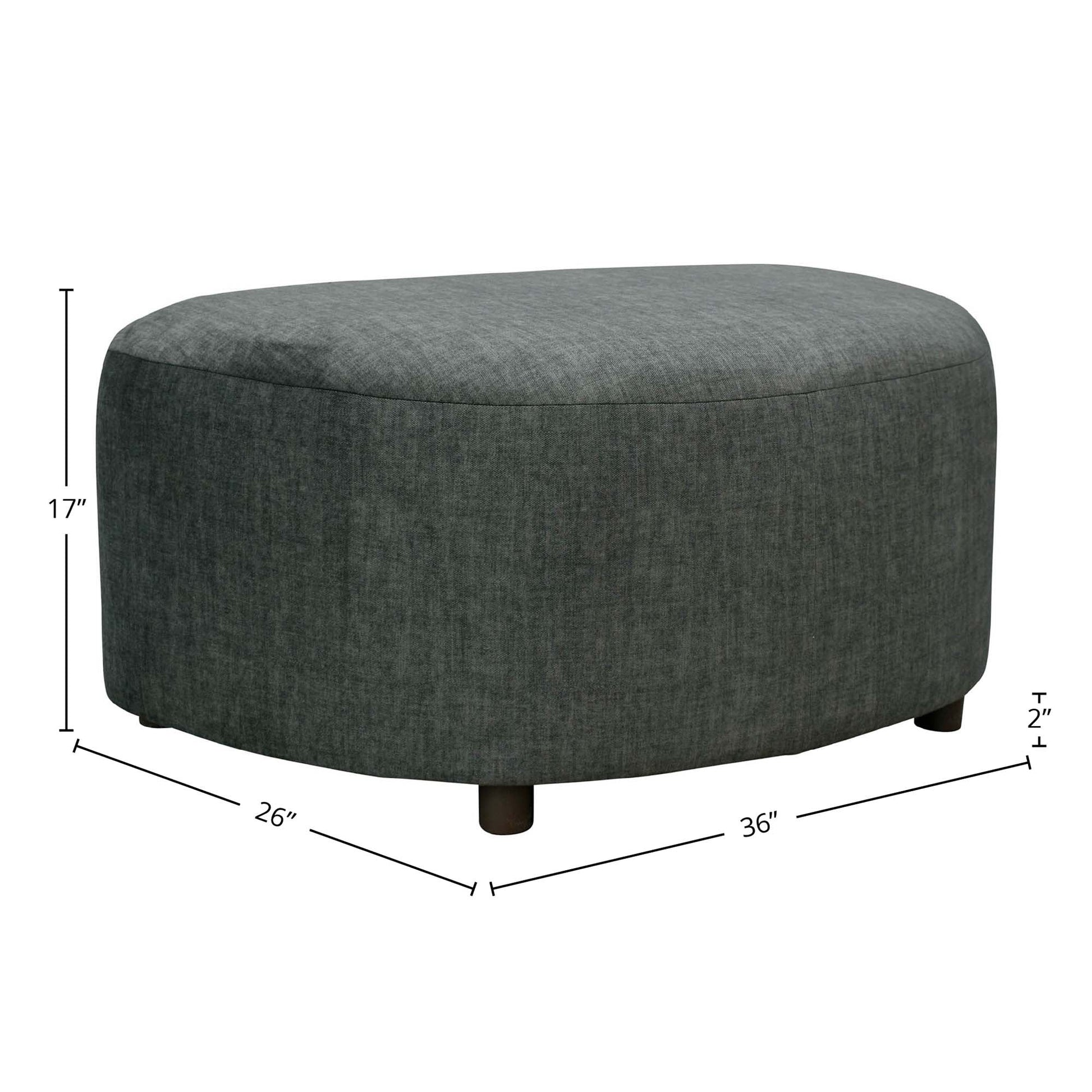 Isabella Ottoman - Polished Pewter