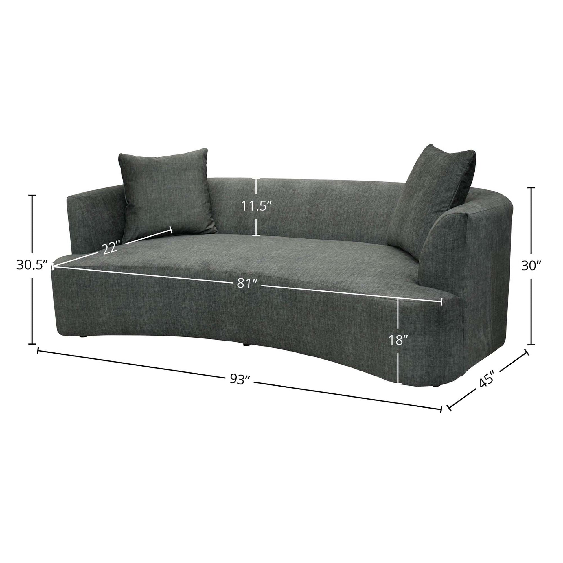Isabella Sofa - Polished Pewter