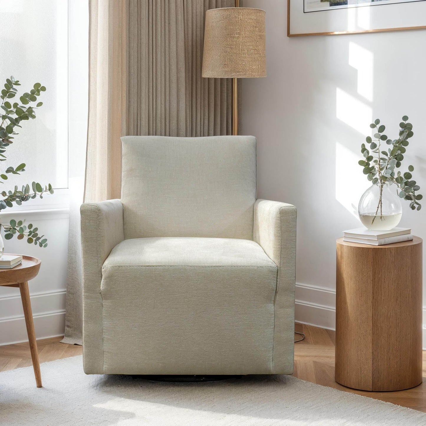 Riley Swivel Club Chair - Ivory