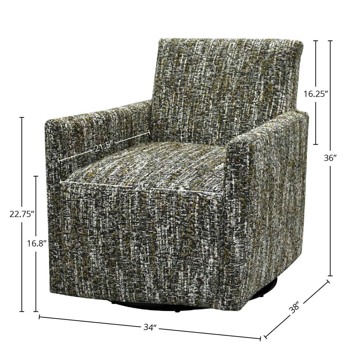 Riley Swivel Club Chair - Paris Green