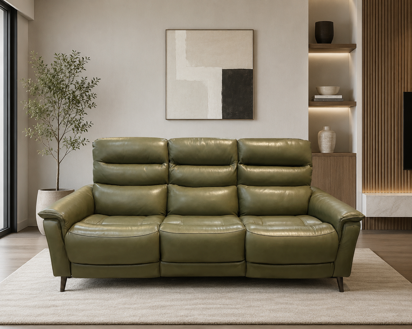 Maeve Leather Power Recliner Sofa