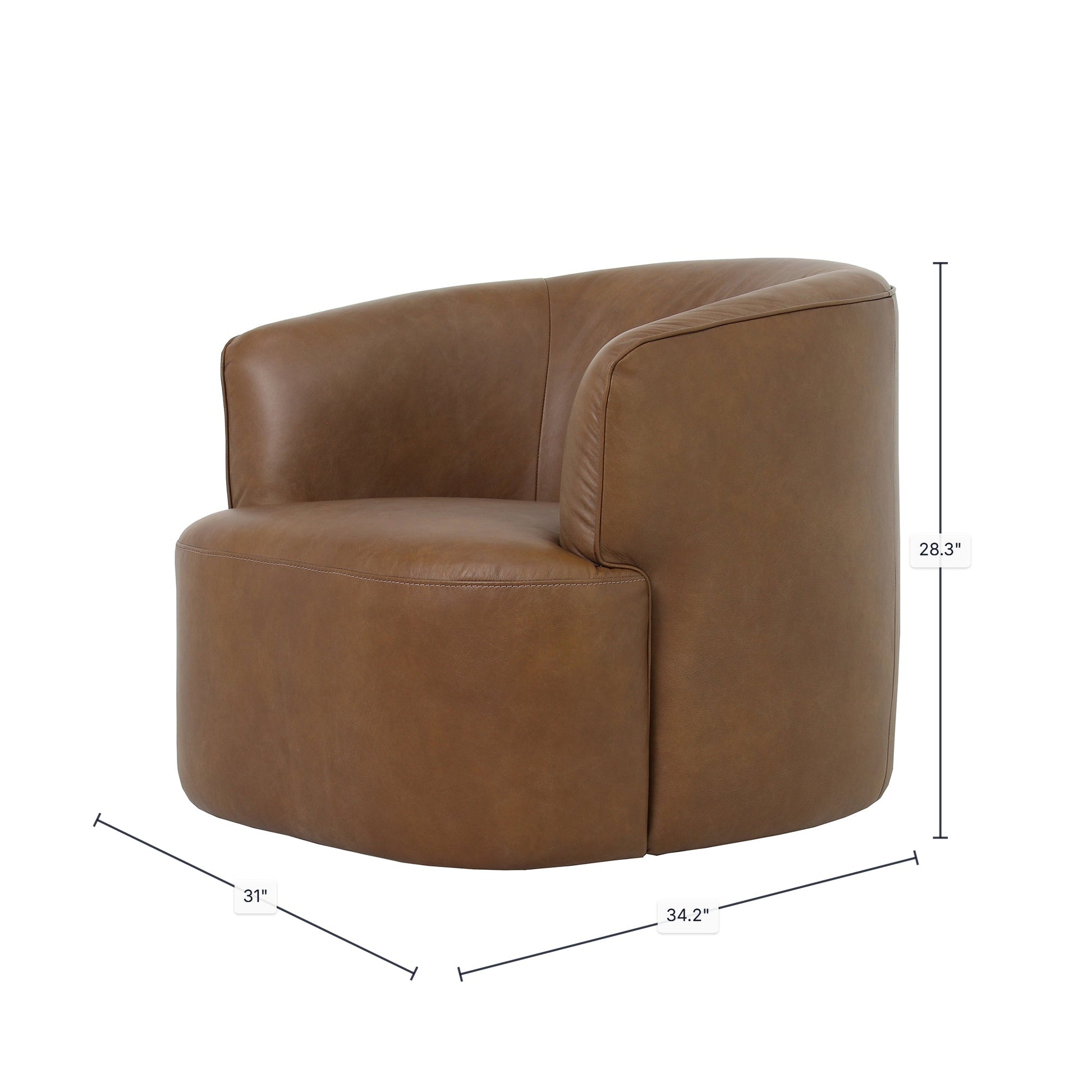 Fireside Swivel Club Chair - Antique Sienna