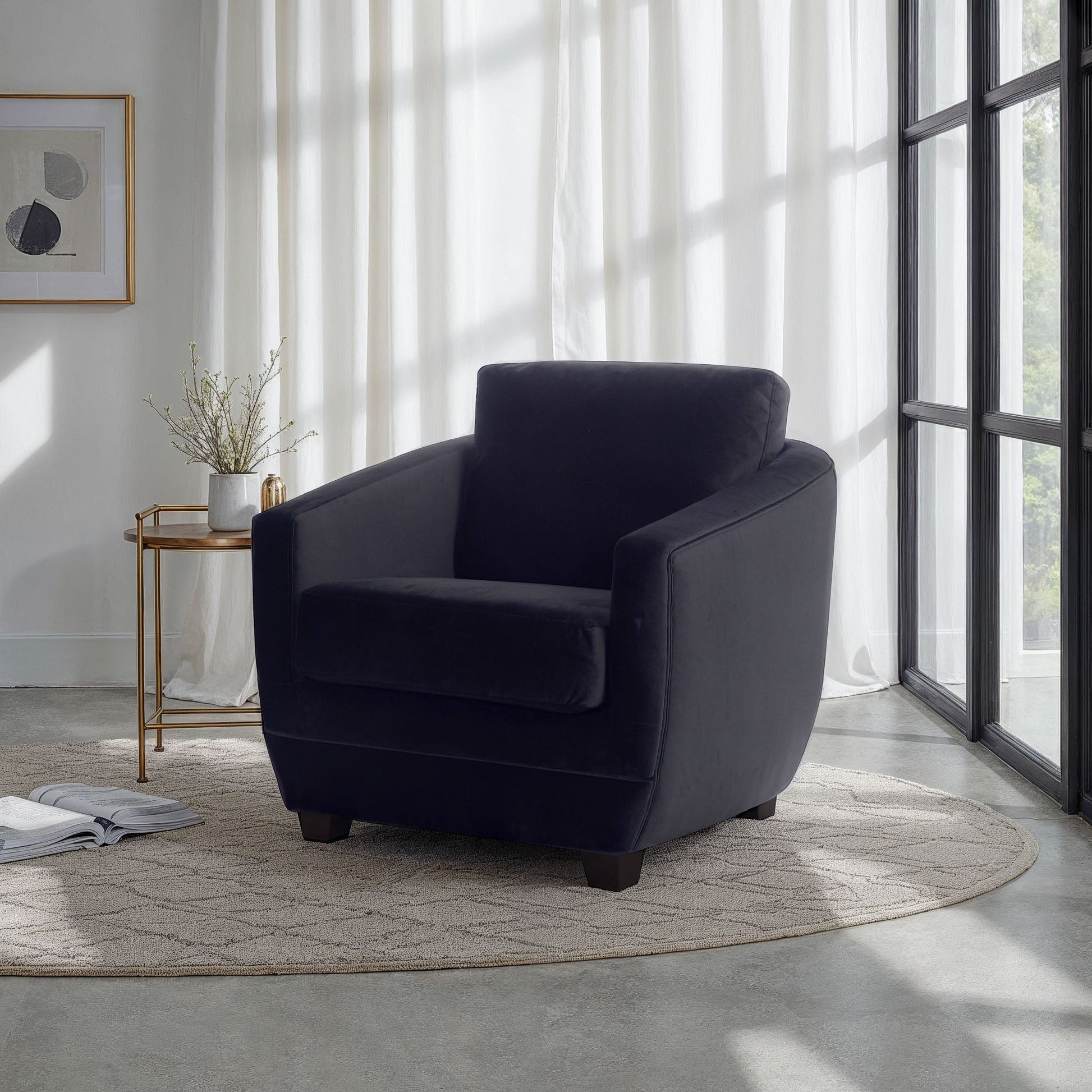 Baltimo Club Chair - Velvet Black