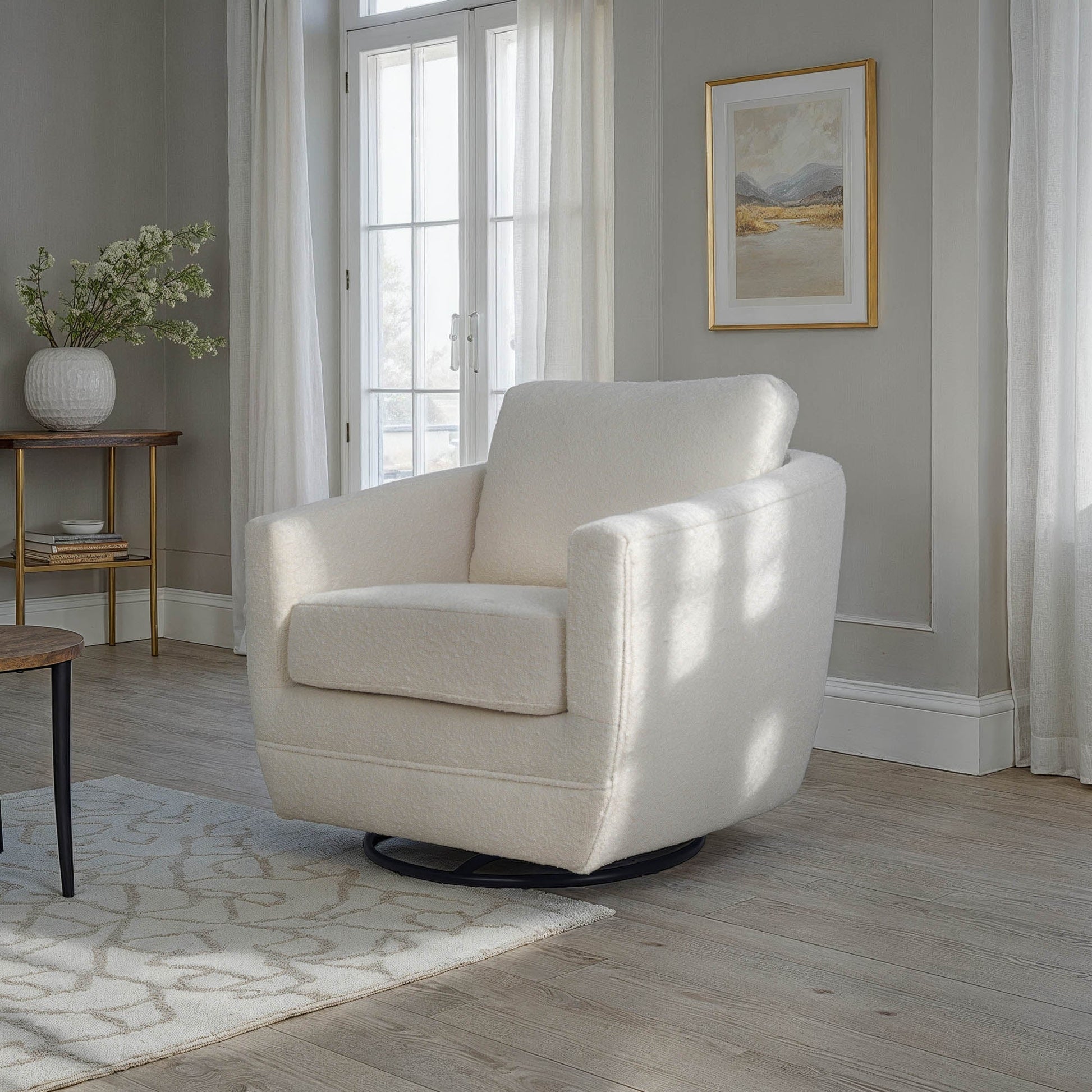 Baltimo Swivel Glider - Boucle Cream