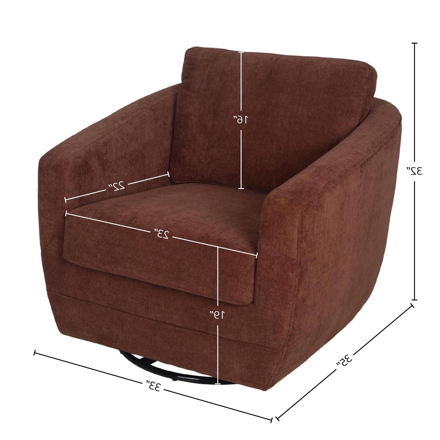 Baltimo Swivel Glider - Deep Rust
