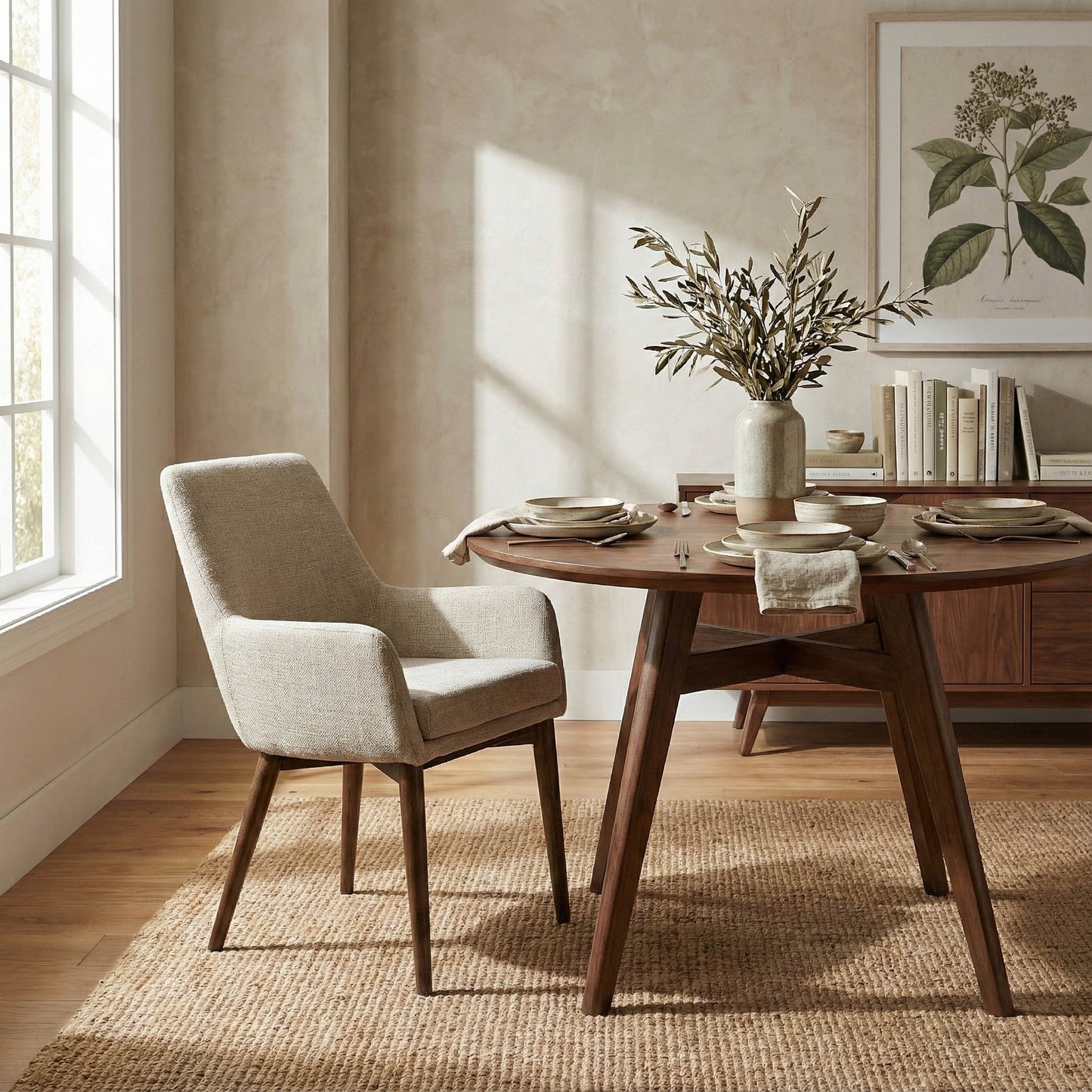 Fritz Arm Dining Chair - Taupe