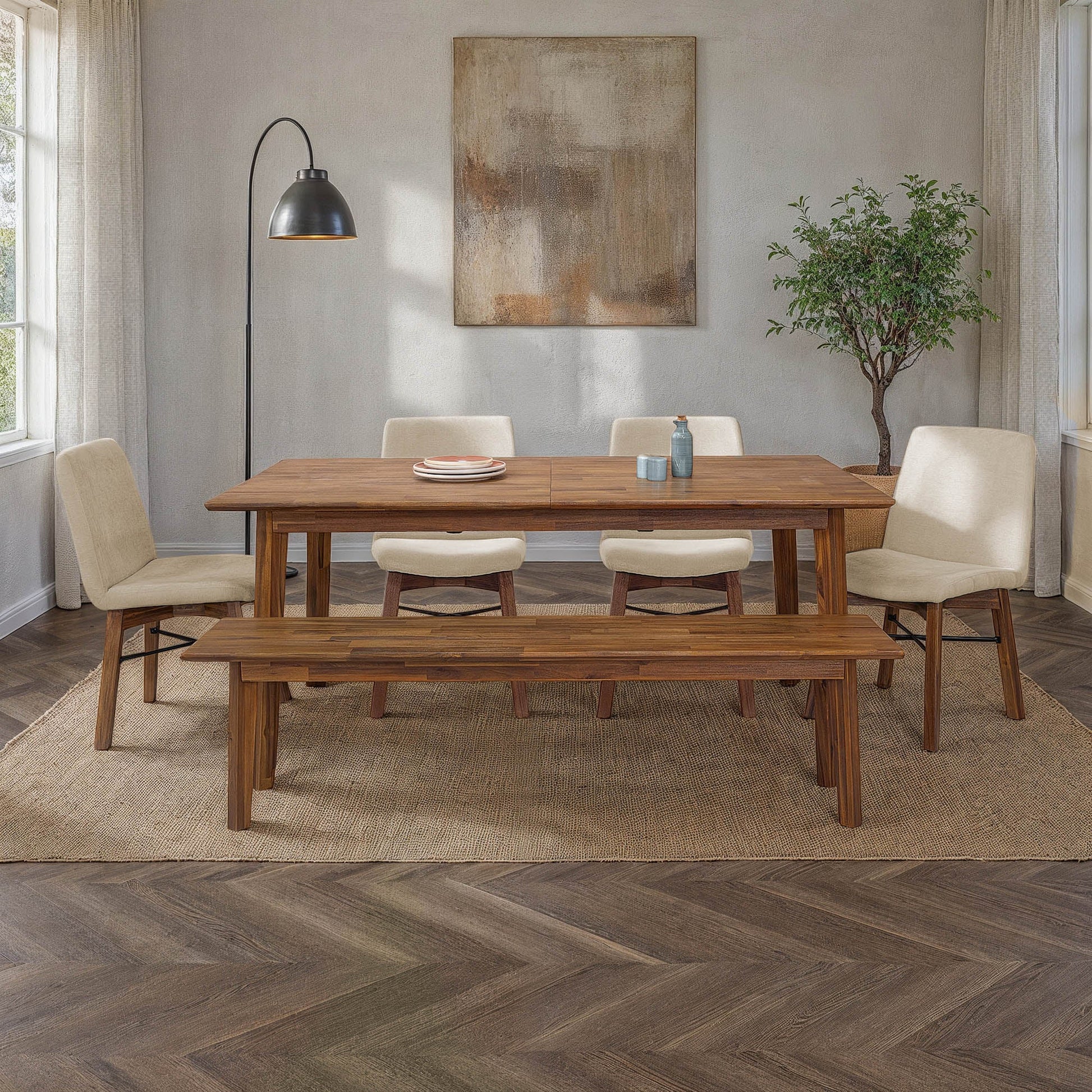 Gia Extension Dining Table 71/102" - Warm Pecan