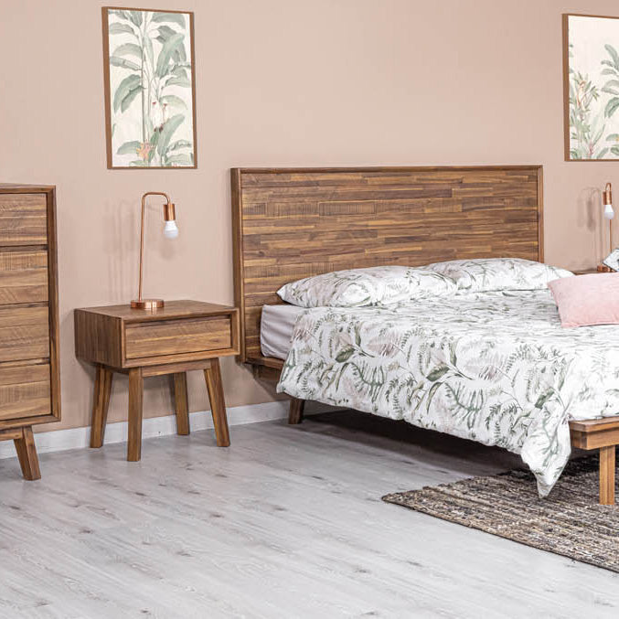 Gia 1 Drawer Nightstand - Warm Pecan