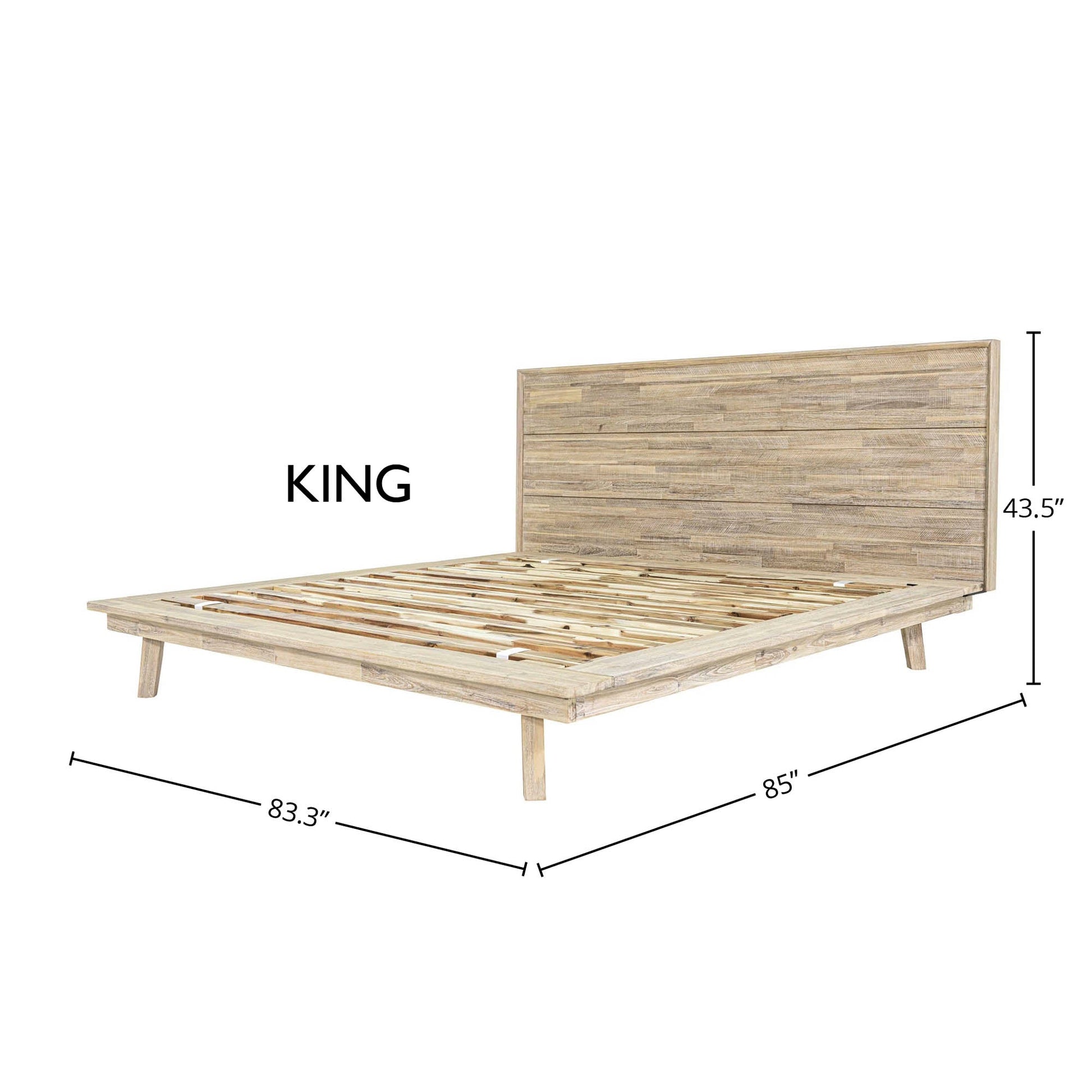 Gia King Bed - Light Driftwood