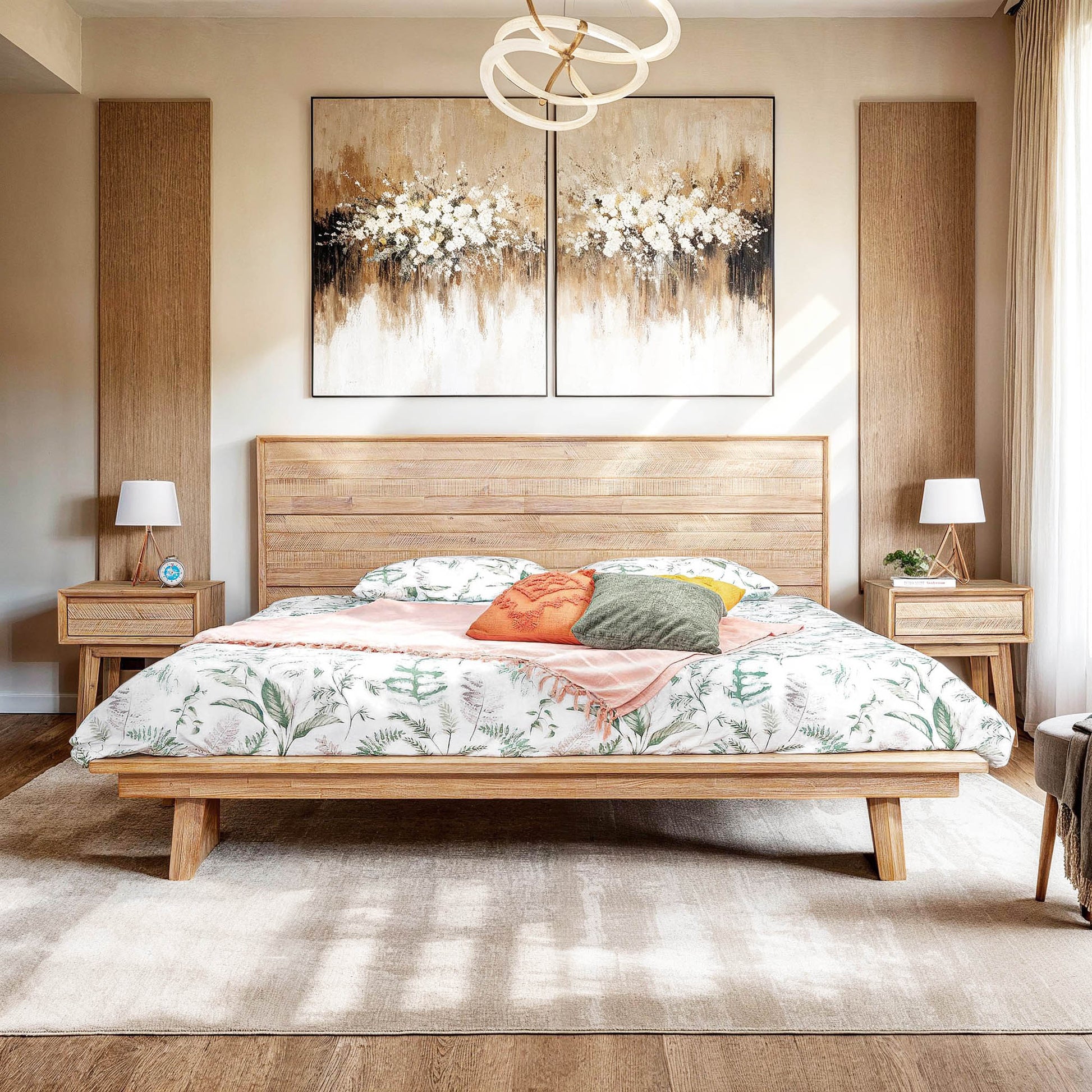 Gia King Bed - Light Driftwood