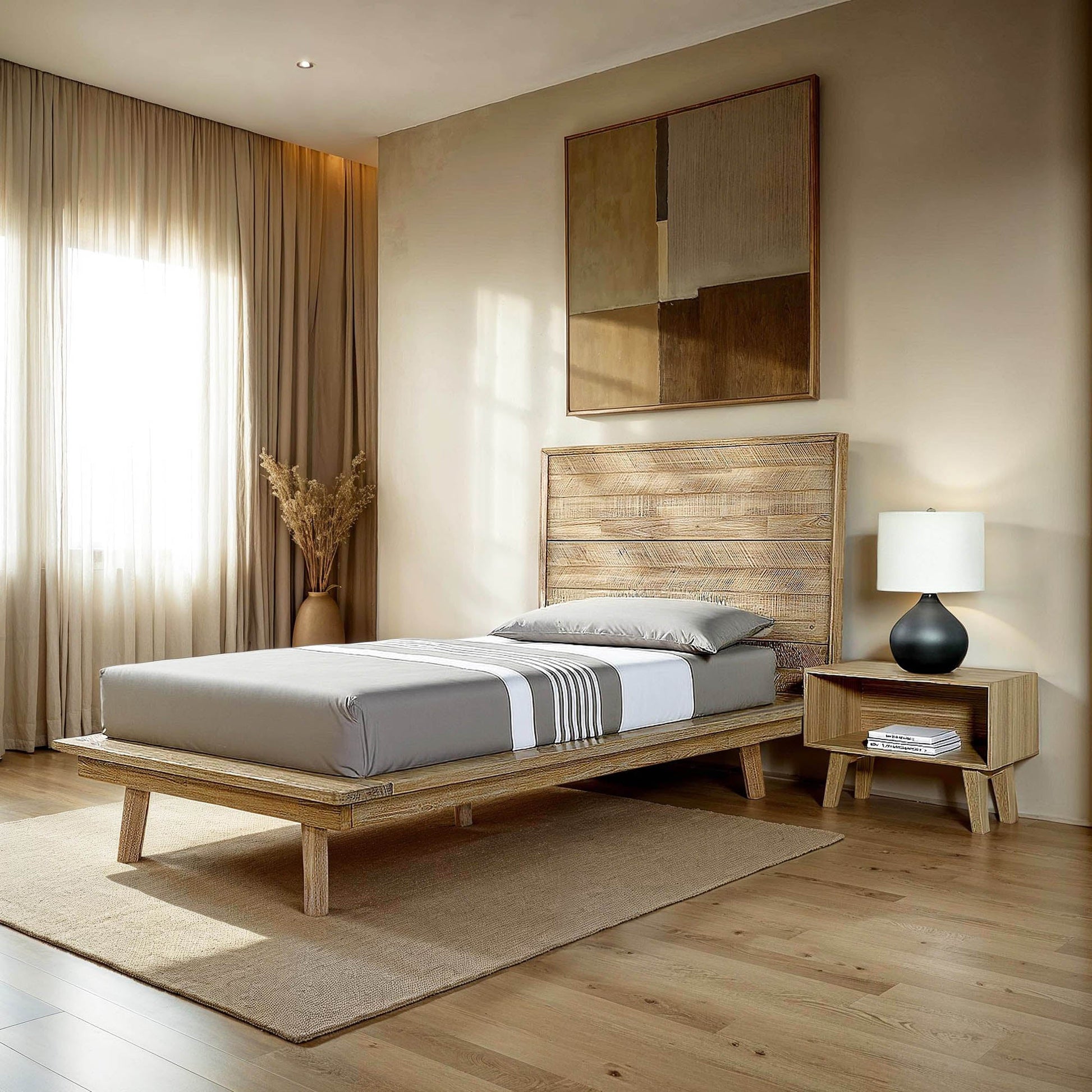 Gia Single Bed - Light Driftwood