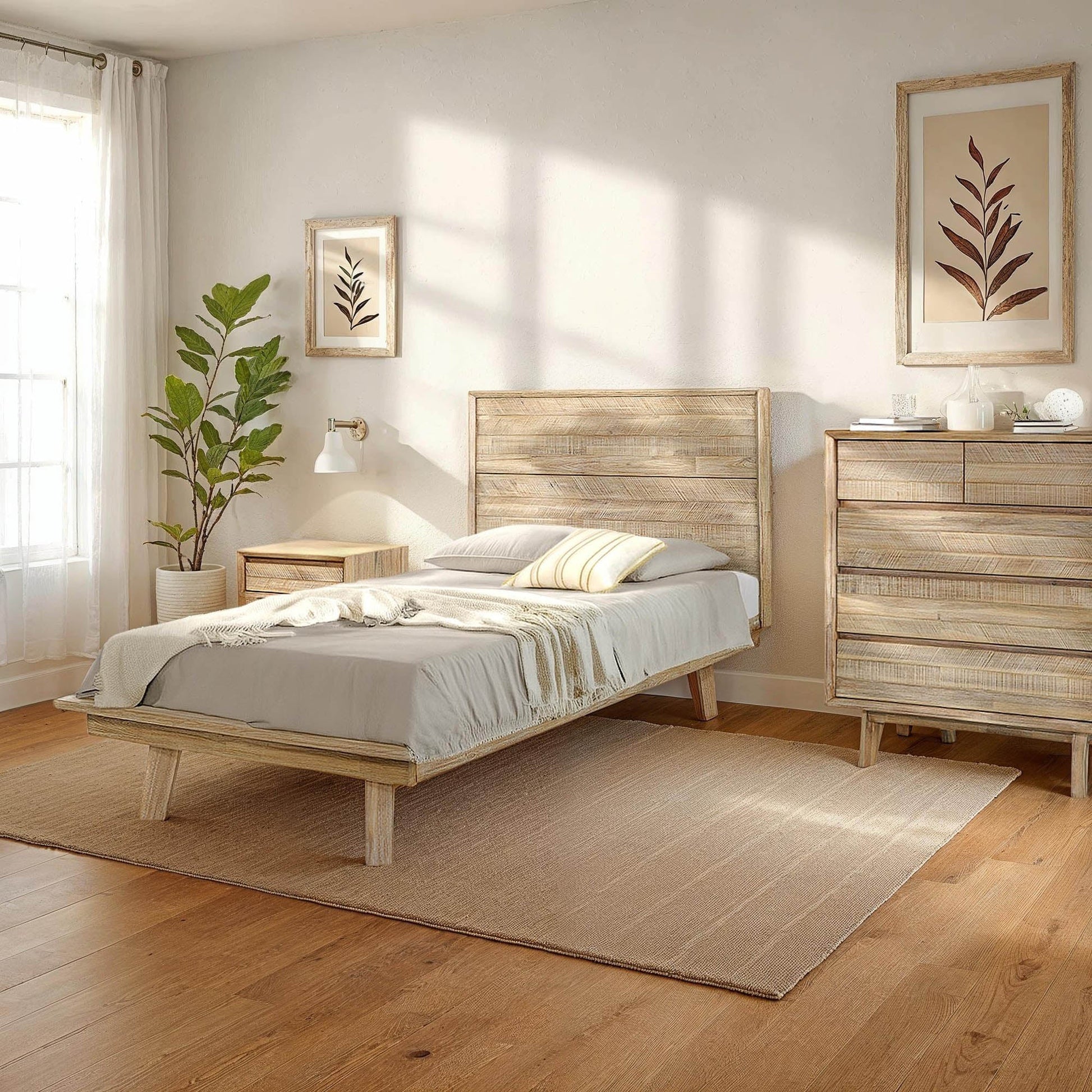 Gia Single Bed - Light Driftwood