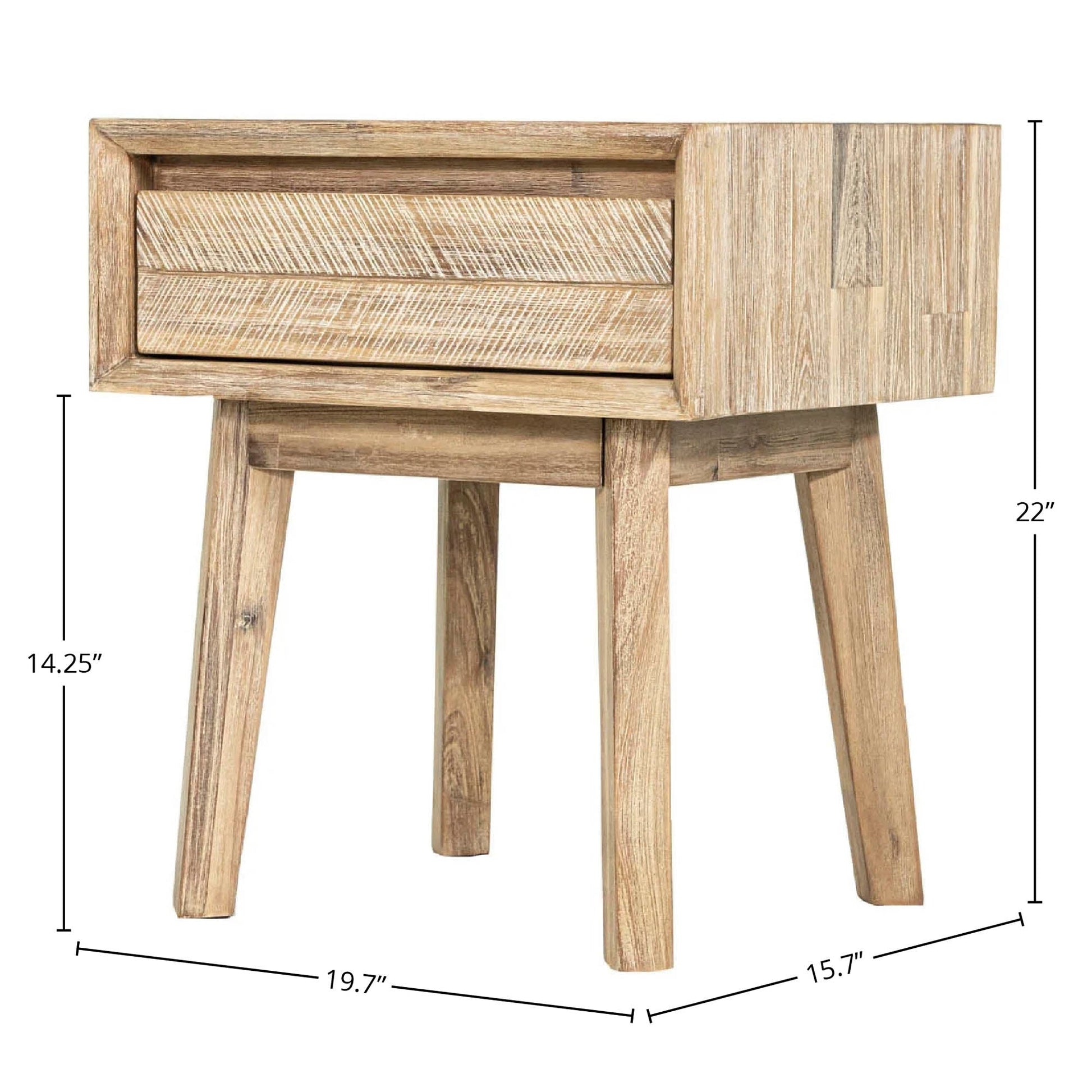 Gia 1 Drawer Nightstand - Light Driftwood