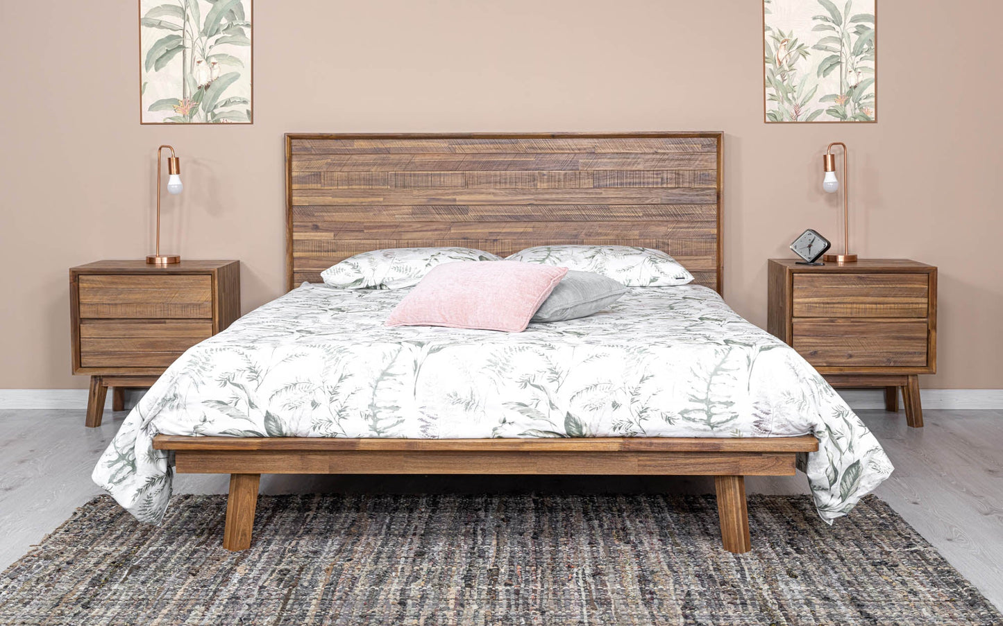 Gia 2 Drawer Nightstand - Warm Pecan