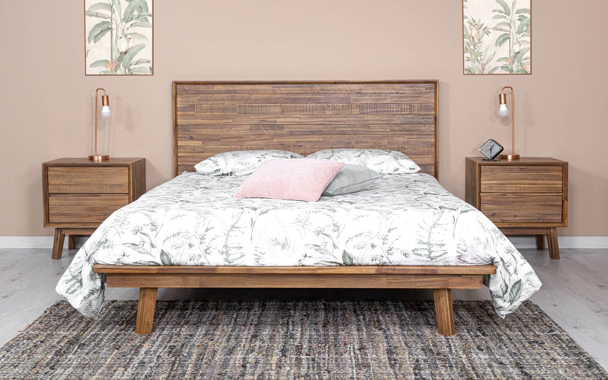 Gia 2 Drawer Nightstand - Warm Pecan